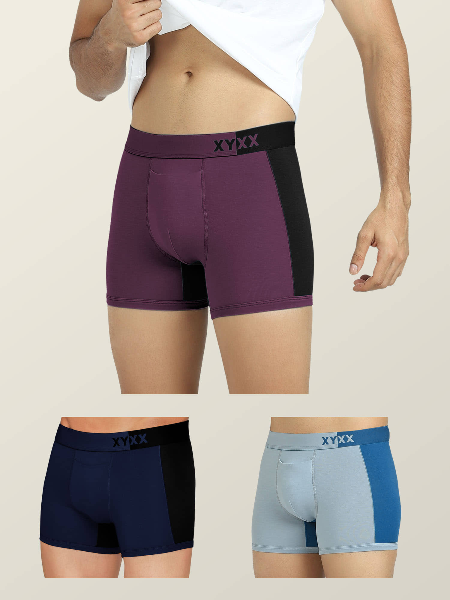 XYXX Pack of 3 Modal Trunks For Men's ( Multicolor )