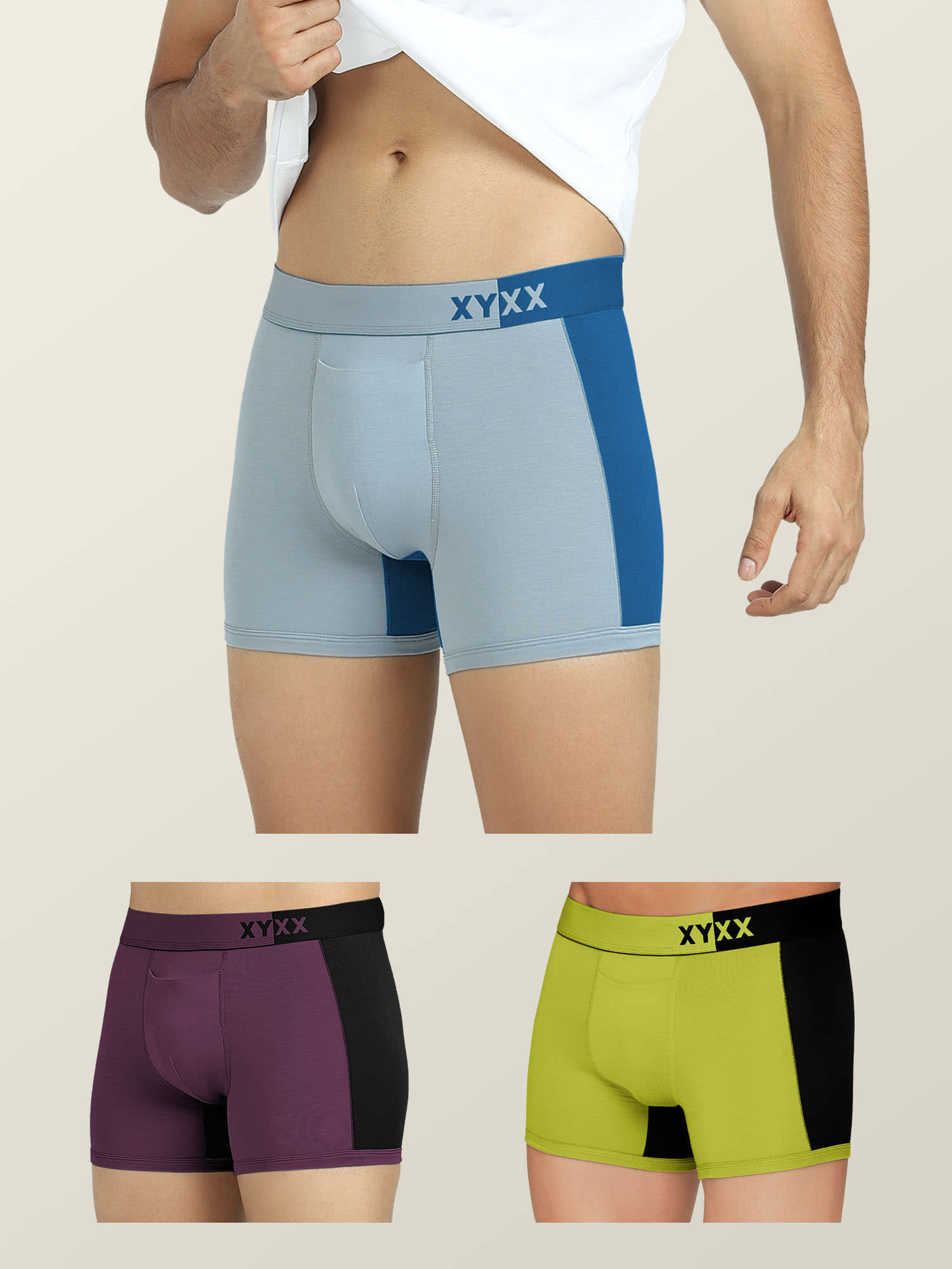 XYXX Pack of 3 Modal Trunks For Men's ( Multicolor )