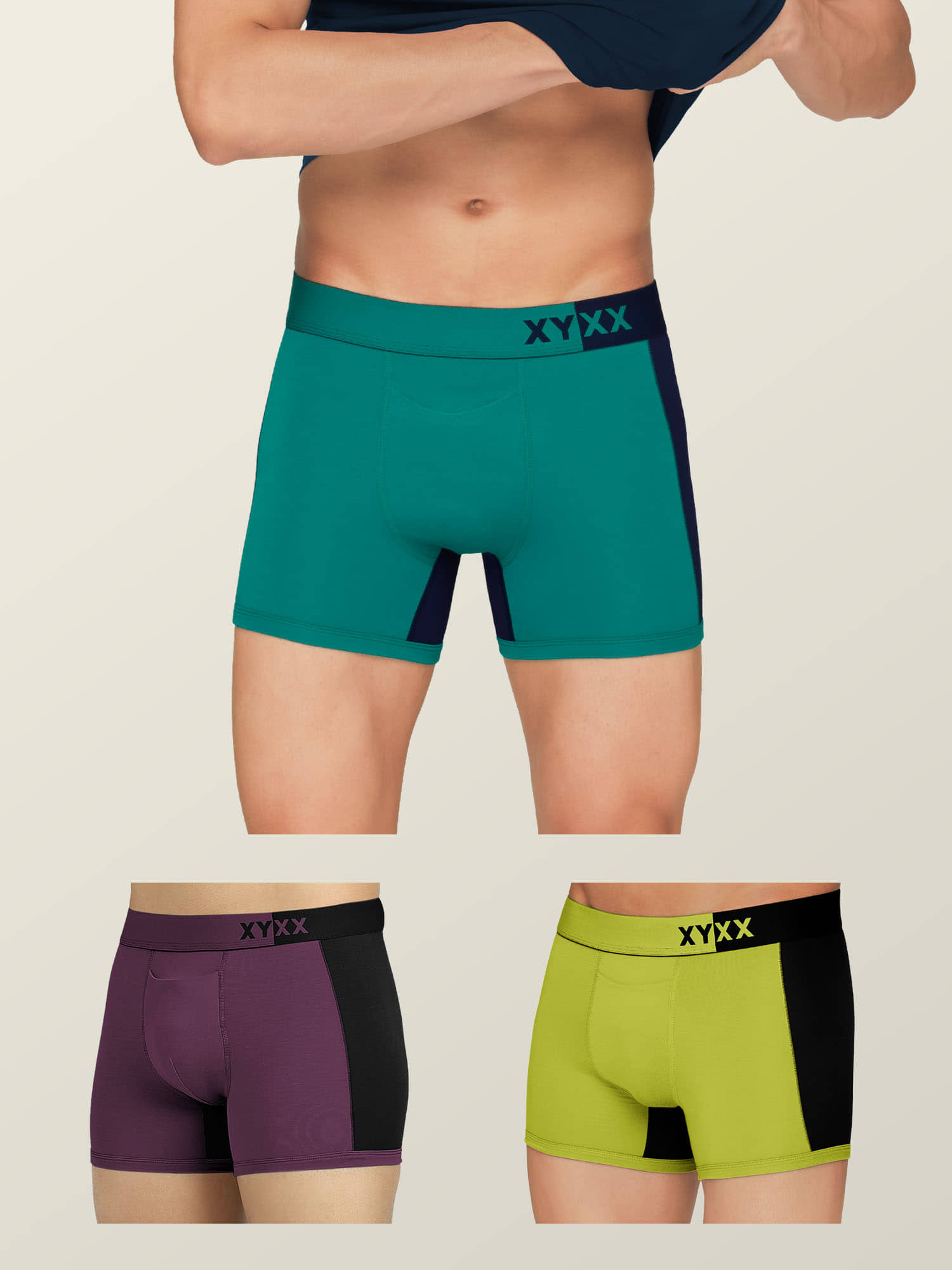 XYXX Pack of 3 Modal Trunks For Men's ( Multicolor )