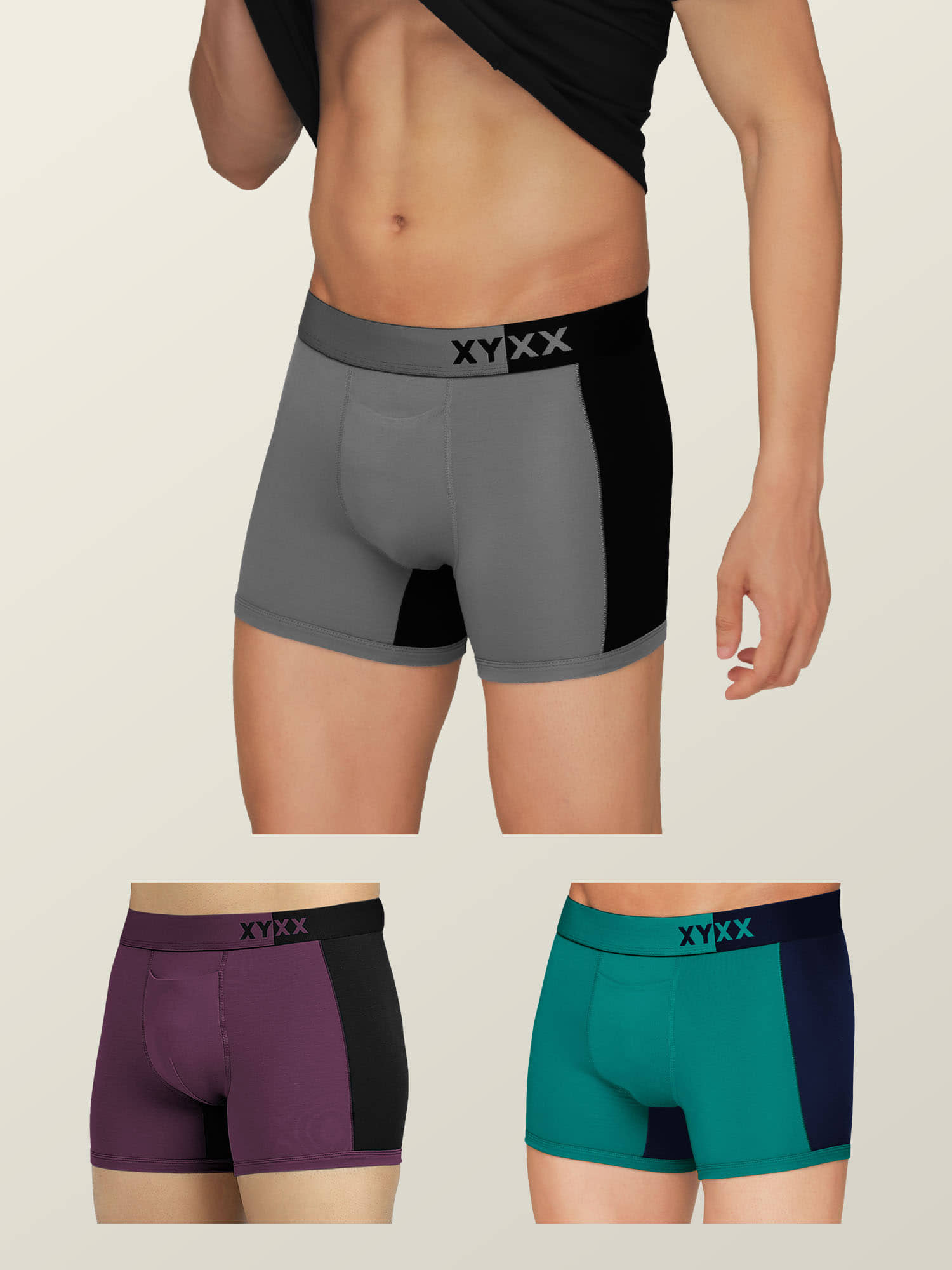 XYXX Pack of 3 Modal Trunks For Men's ( Multicolor )