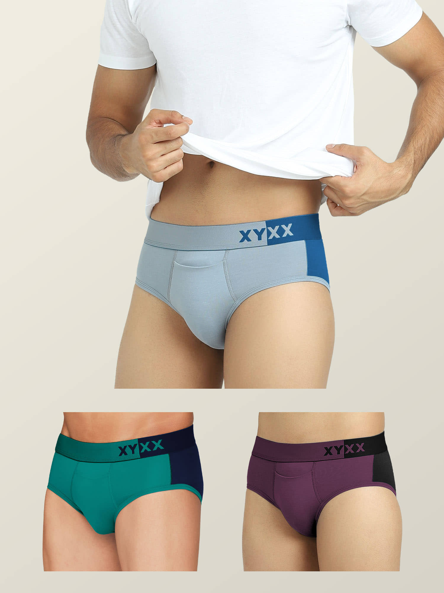 XYXX Pack of 3 Modal Briefs For Men's ( Multicolor )