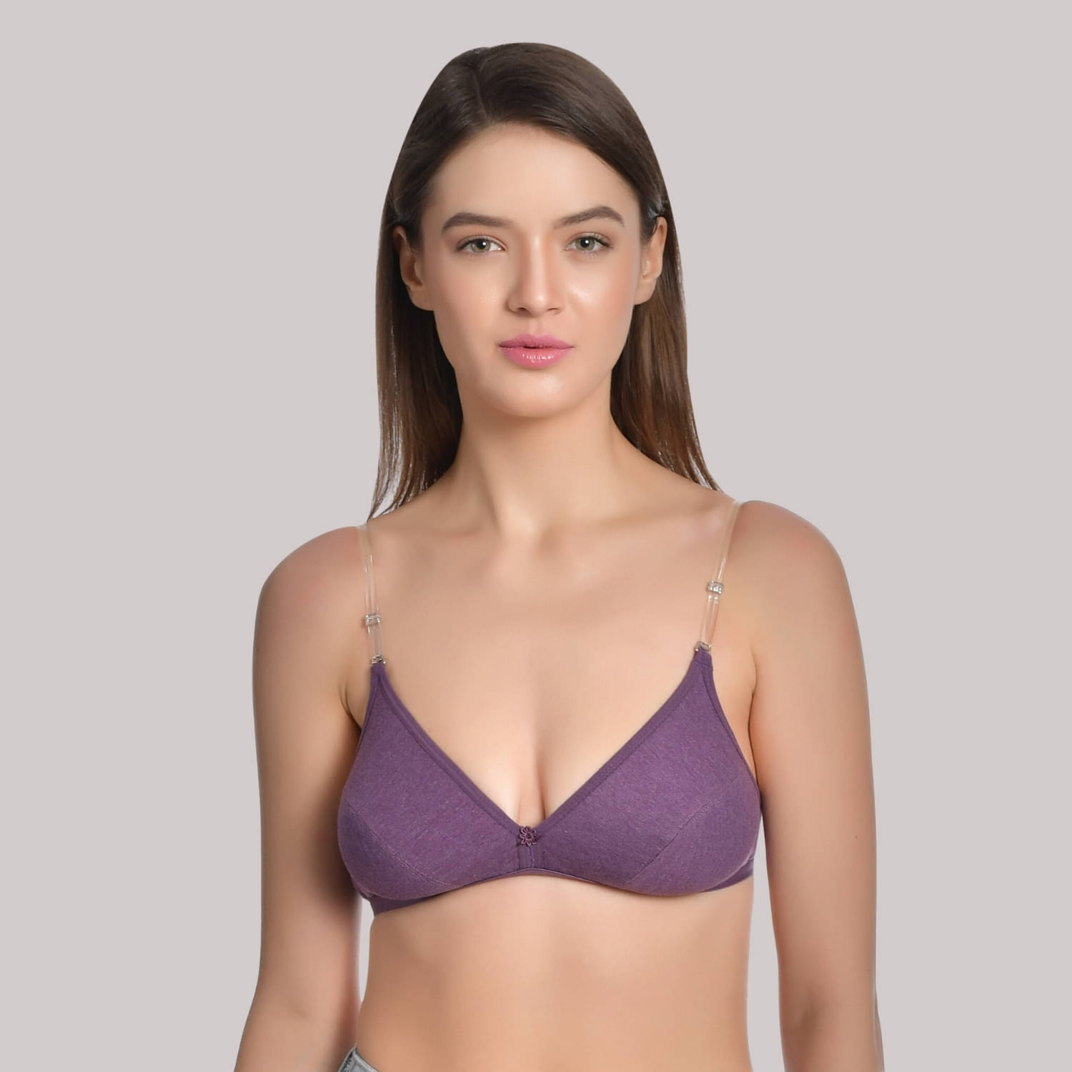     			AIMLY Cotton Blend Non Padded Women's T-Shirt Bra ( Purple )