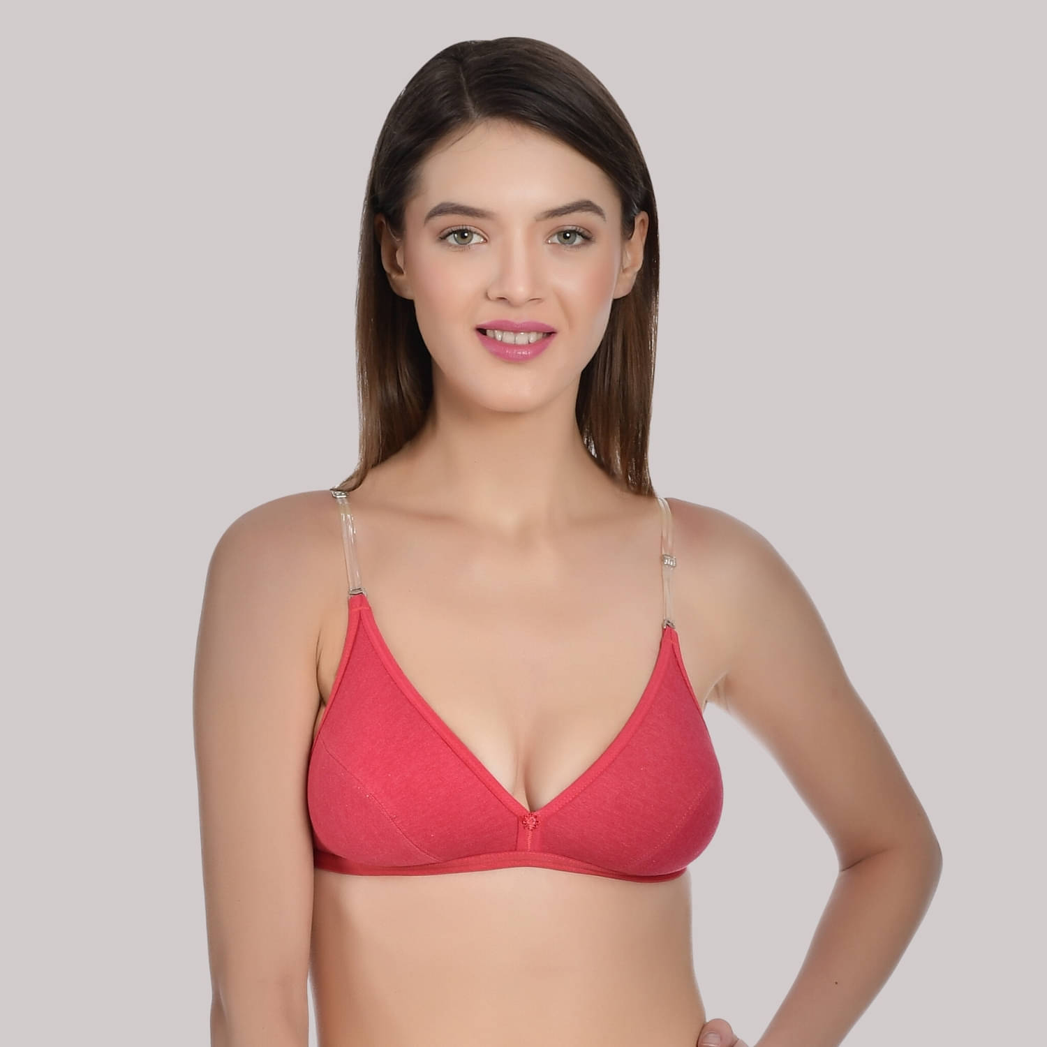     			AIMLY Cotton Blend Non Padded Women's T-Shirt Bra ( Red )