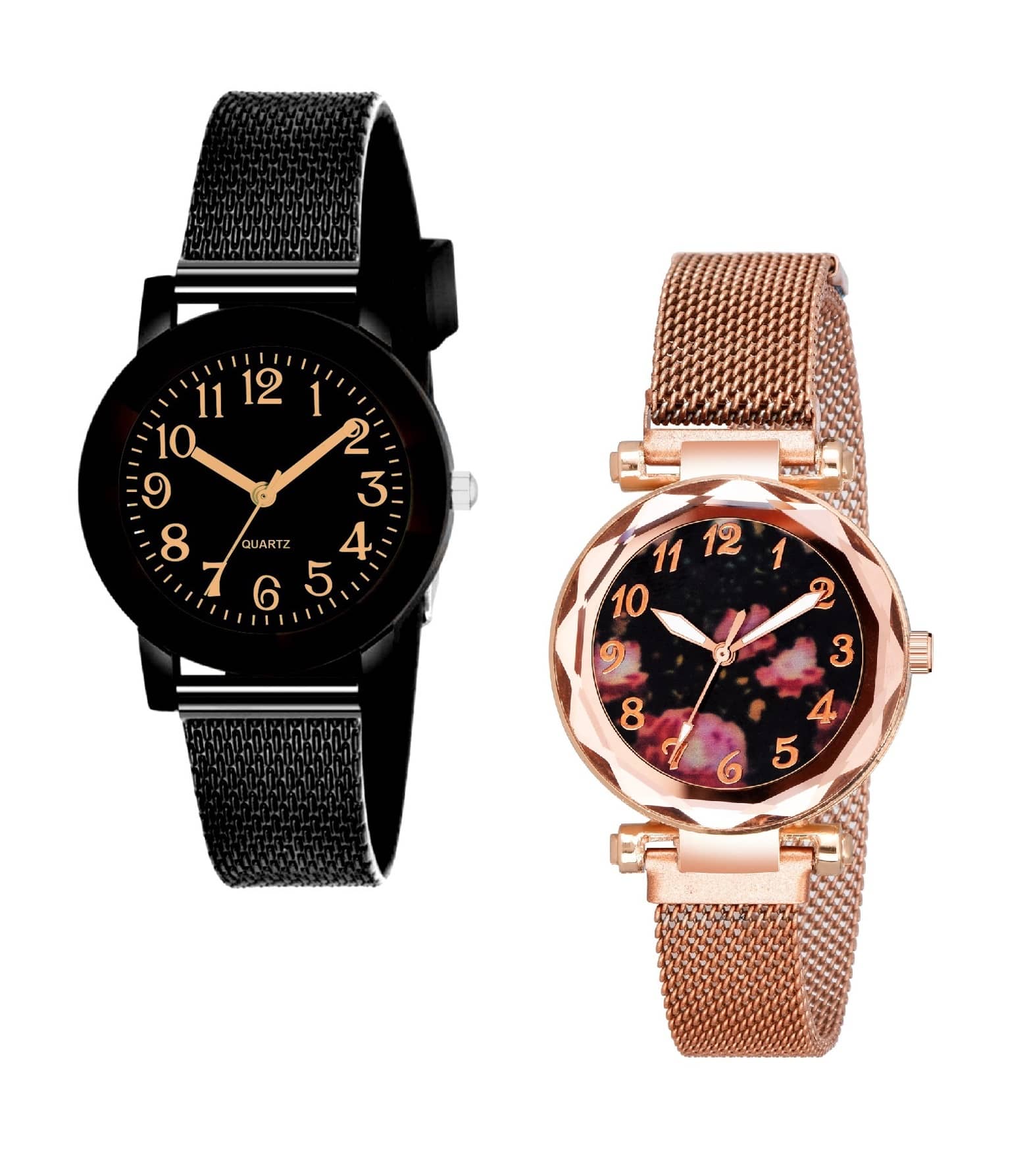 Cosmic - Black Metal Analog Couple's Watch