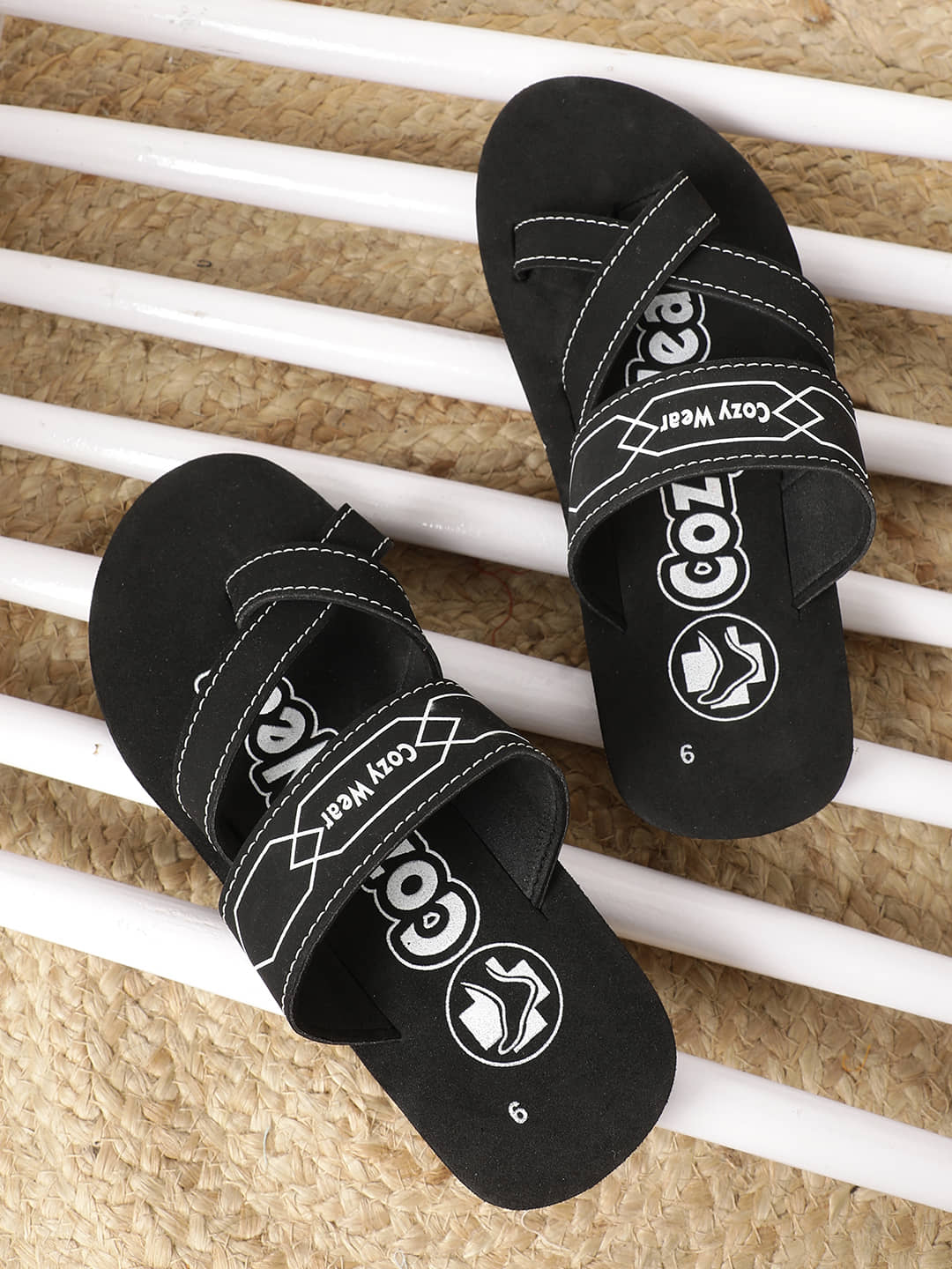 Cozy Wear - Black Men's Leather Slipper