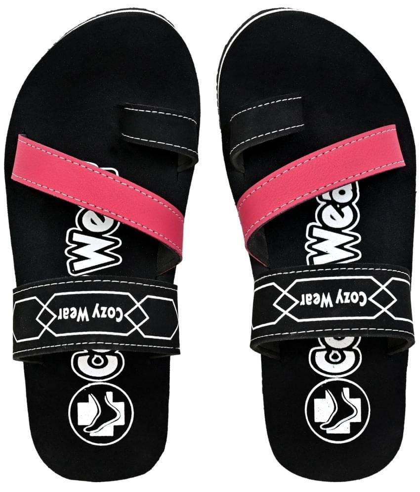     			Cozy Wear - Black Men's Leather Slipper