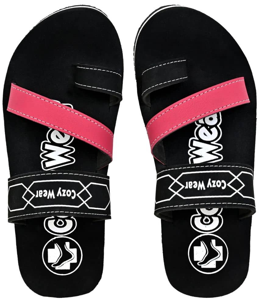Cozy Wear - Black Men's Leather Slipper