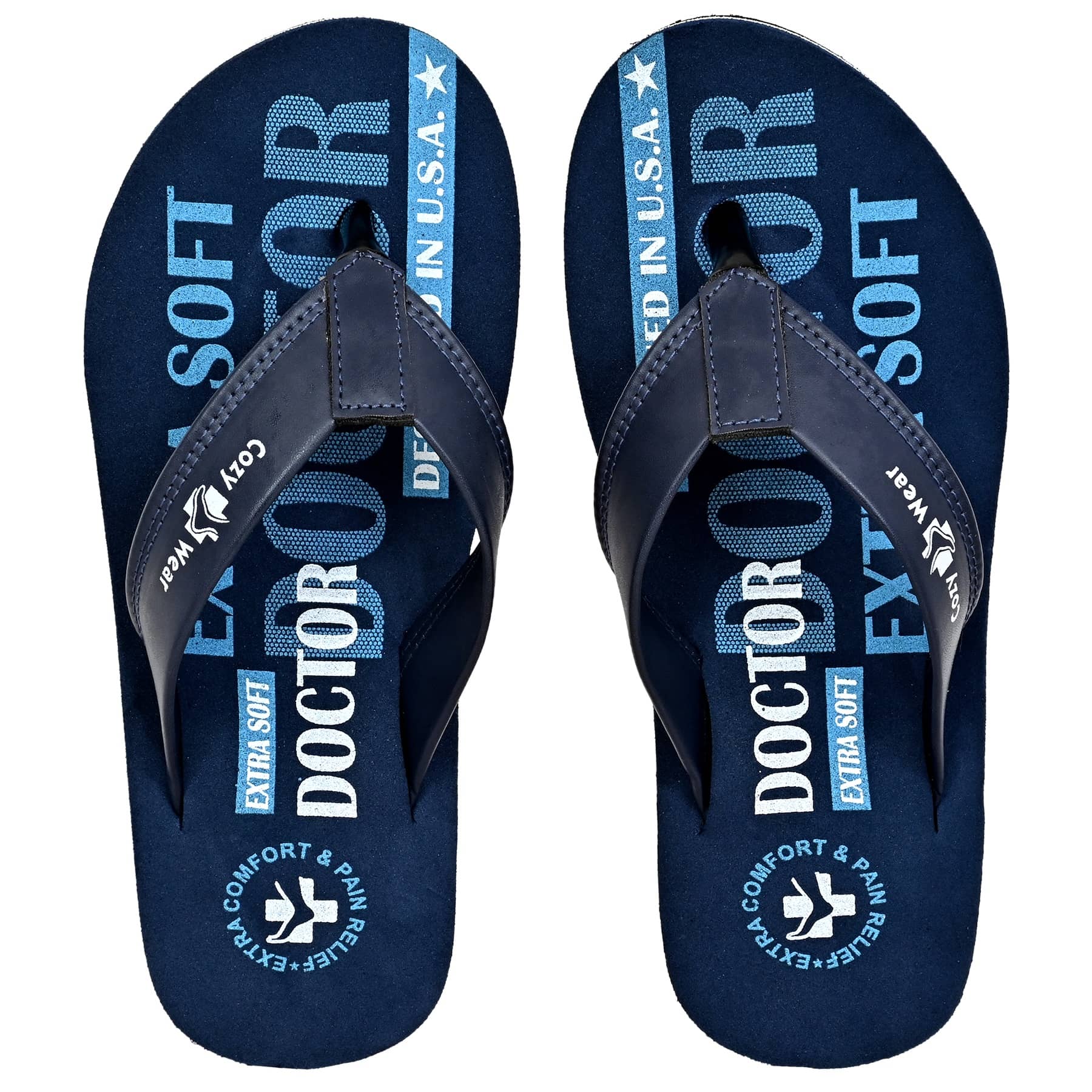 Cozy Wear - Blue Men's Thong Flip Flop