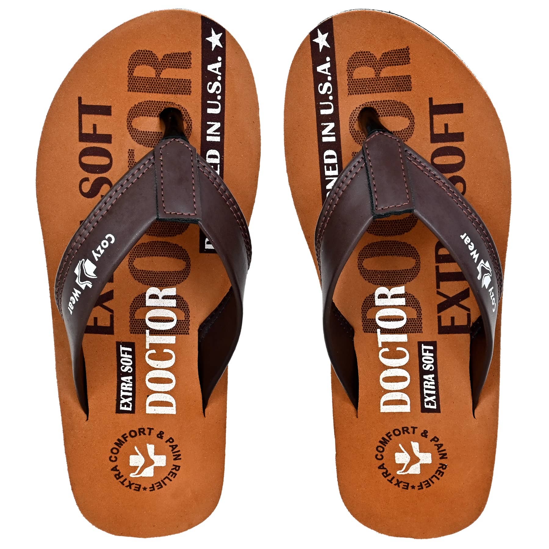 Cozy Wear - Brown Men's Thong Flip Flop