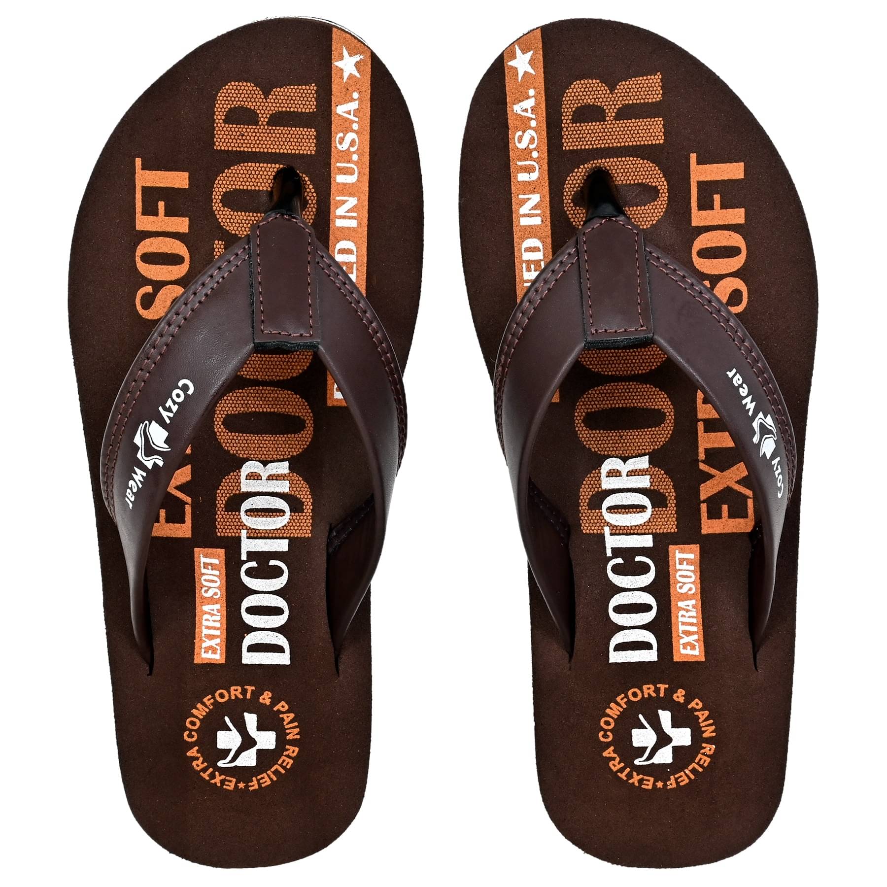     			Cozy Wear - Brown Men's Thong Flip Flop