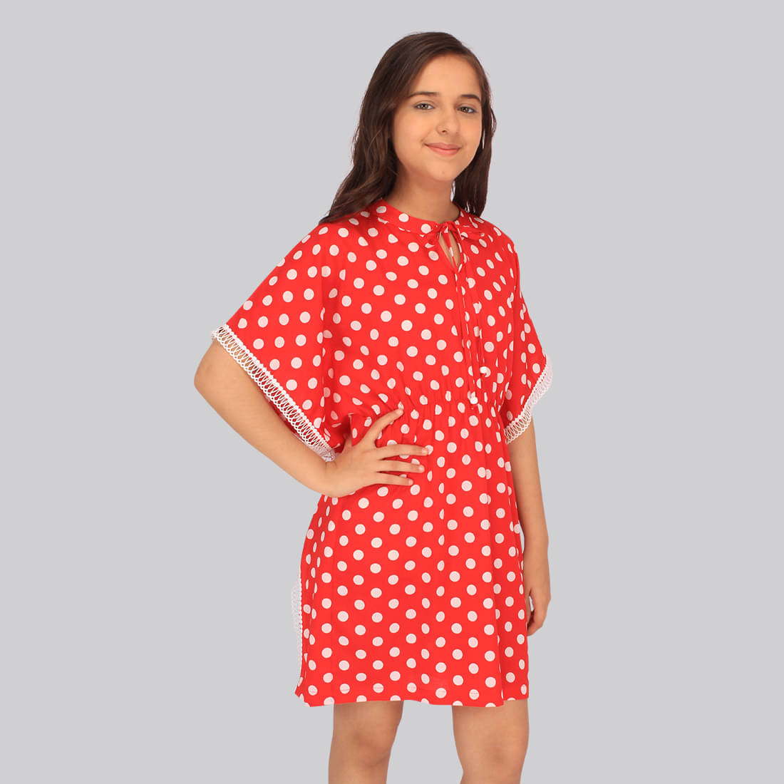 Cutecumber Georgette Kaftan For Girls ( Pack of 1 , Red ) Cutecumber Georgette Kaftan For Girls ( Pack of 1 , Red )