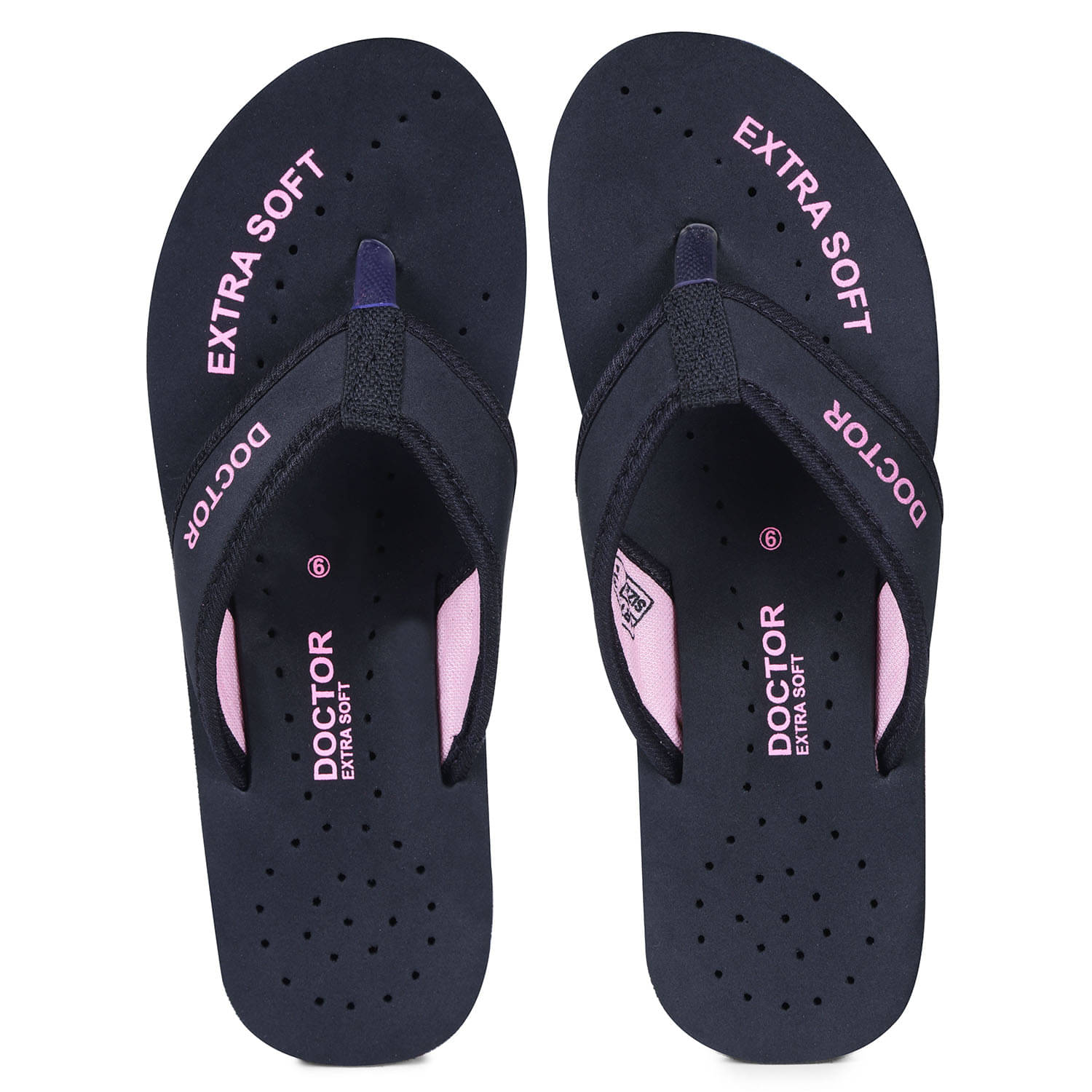 DOCTOR EXTRA SOFT - Black Women's Thong Flip Flop     			DOCTOR EXTRA SOFT - Black Women's Thong Flip Flop