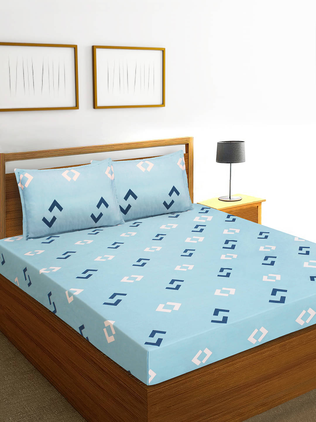     			Home Candy Microfiber Double Bedsheet ( Sky Blue )