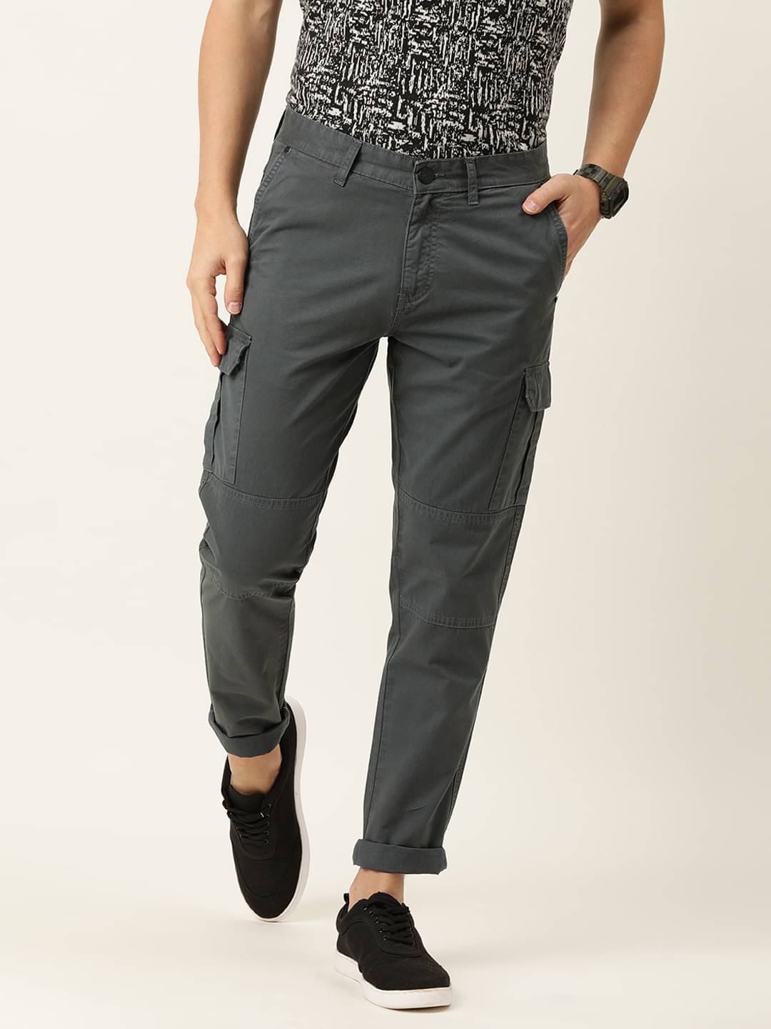     			IVOC Grey Regular Cargos ( Pack of 1 )