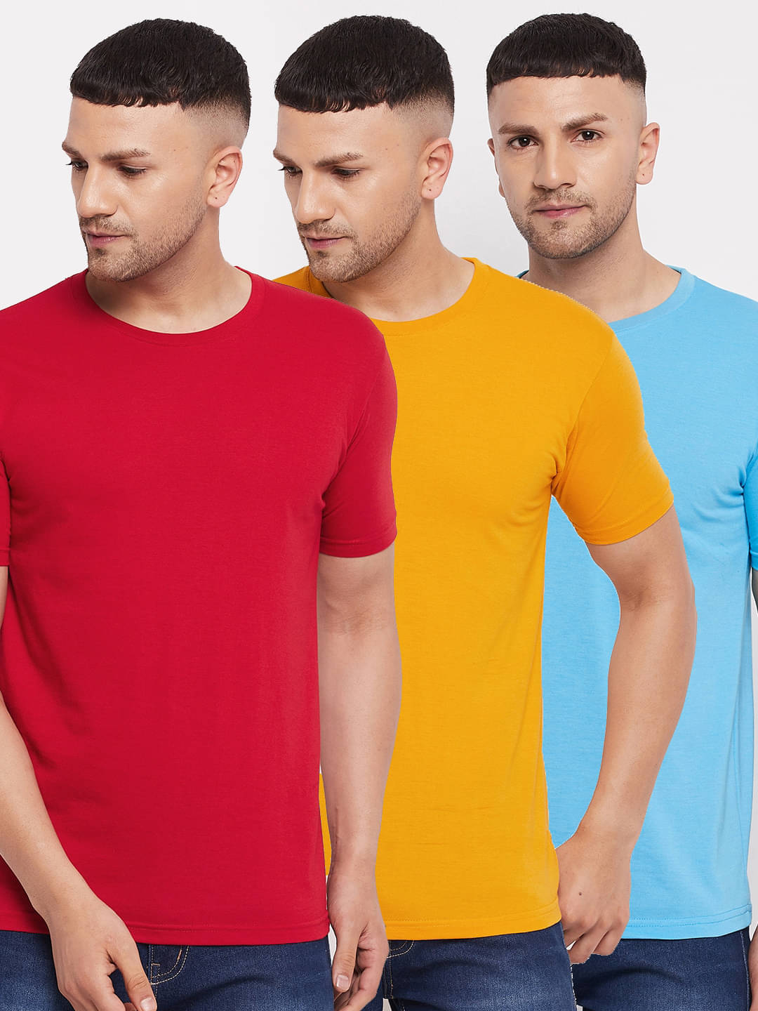     			Lycos Pack of 3 Cotton Blend Regular Fit Men's T-Shirt ( Red )
