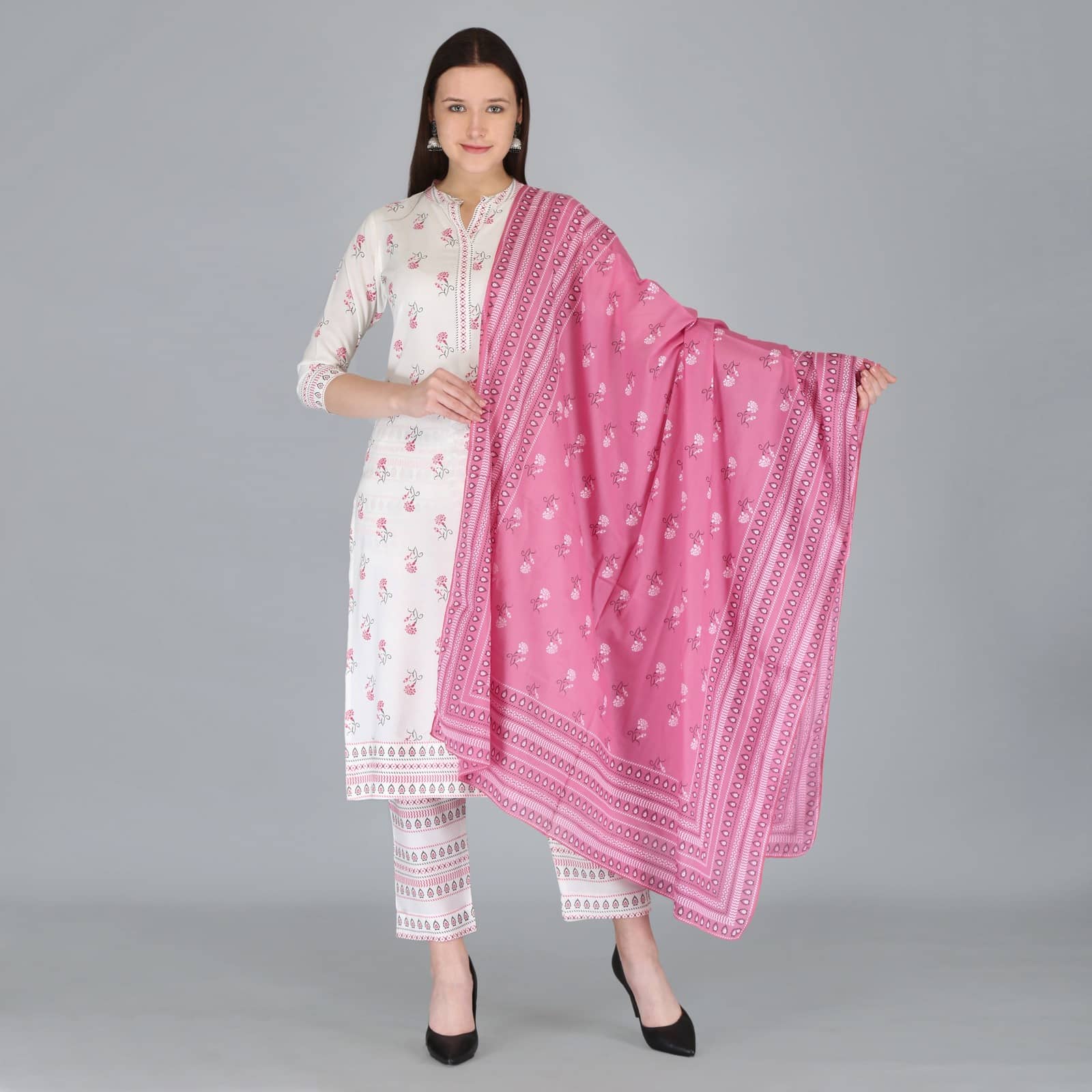 MAUKA - Pink Rayon Women's Straight Kurti ( Pack of 1 ) - Kurtis, Tunics | Buy online on ZillyBuy