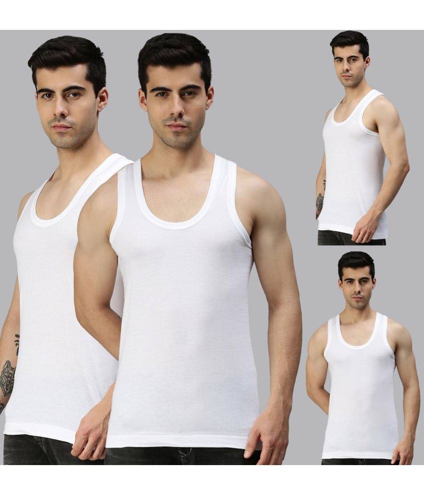ONN Pack of 4 Cotton Men's Vest ( White )     			ONN Pack of 4 Cotton Men's Vest ( White )