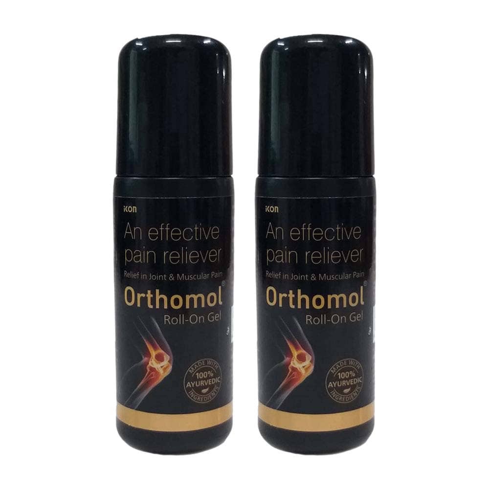 Orthomol Ayurvedic Pain Relief Roll-On for Joint Pain, Muscular Pain, Arthritis, (Pack Of 2)