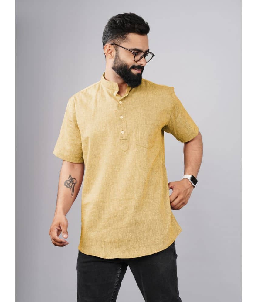 QuaClo - Beige Cotton Men's Regular Kurta ( Pack of 1 ) - Kurtas & Kurta Sets | Buy online on ZillyBuy