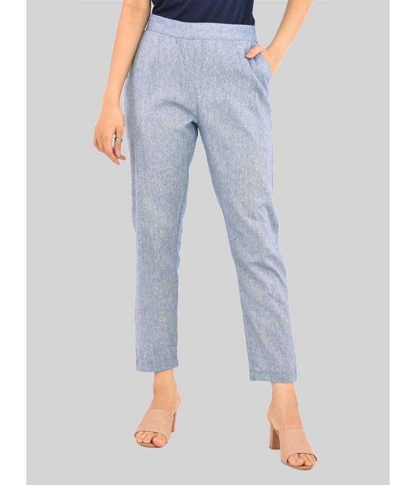     			QuaClo - Blue Cotton Regular Women's Casual Pants ( Pack of 1 )