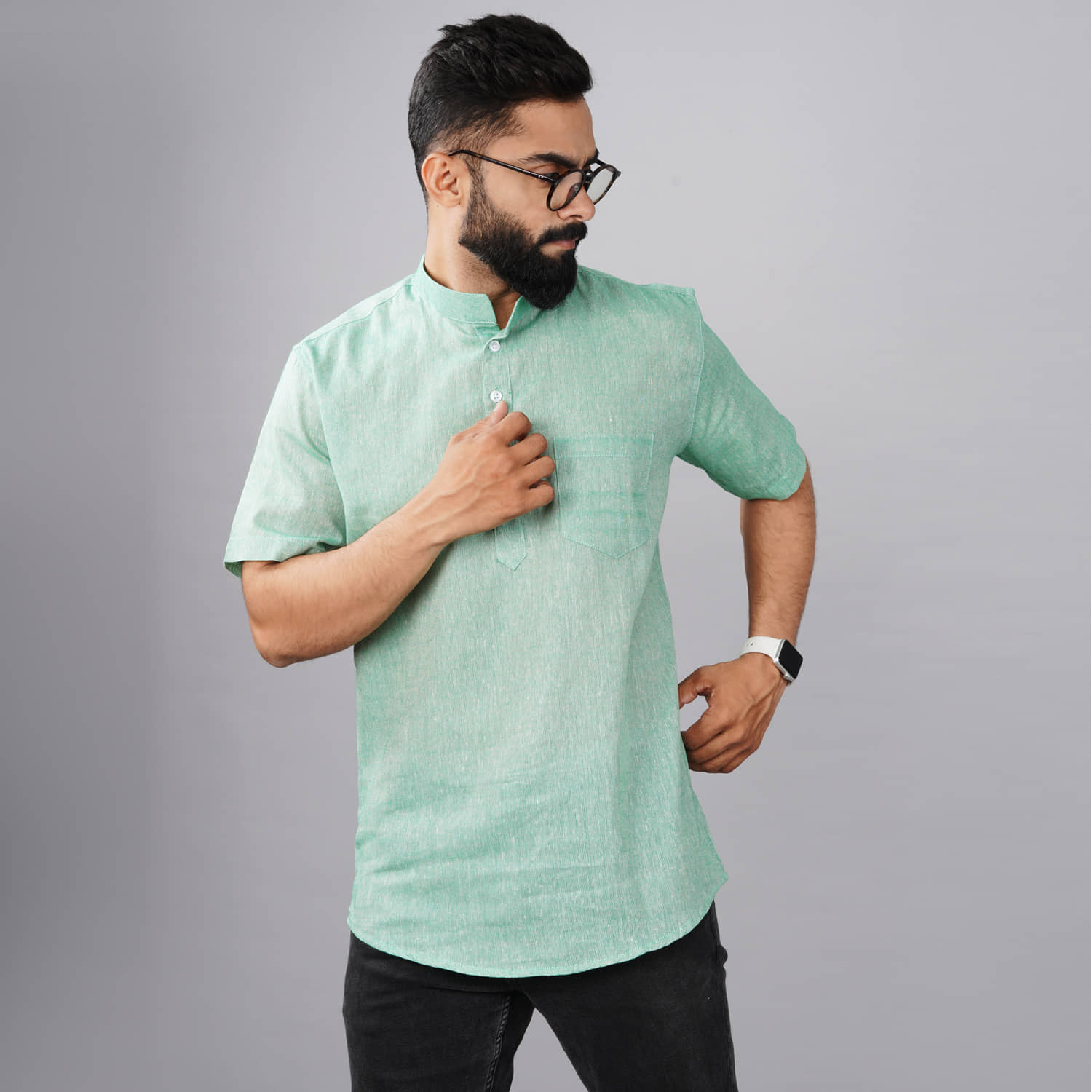 QuaClo - Green Cotton Men's Regular Kurta ( Pack of 1 ) - Kurtas & Kurta Sets | Buy online on ZillyBuy