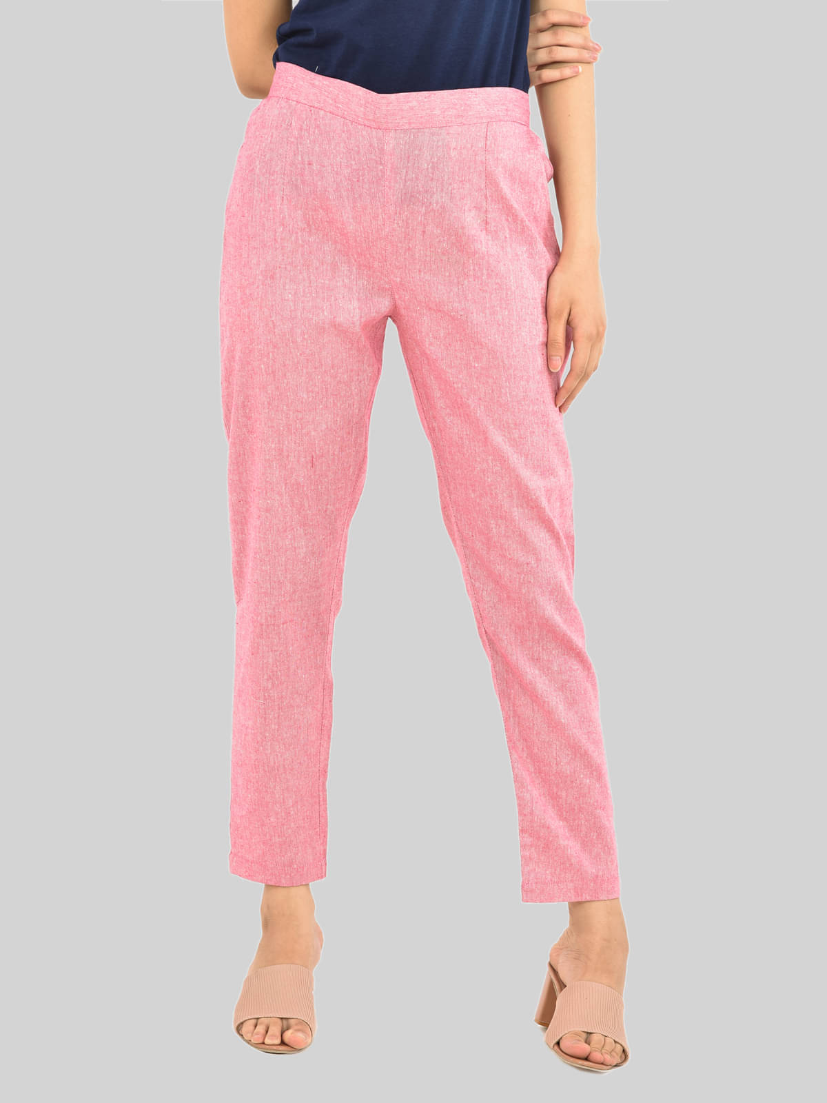     			QuaClo - Pink Cotton Regular Women's Casual Pants ( Pack of 1 )