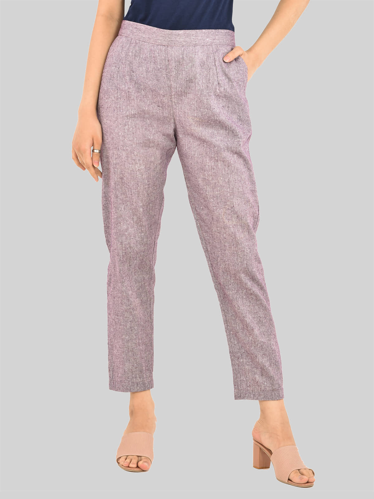 QuaClo - Purple Cotton Regular Women's Formal Pants ( Pack of 1 ) - Trousers | Buy online on ZillyBuy