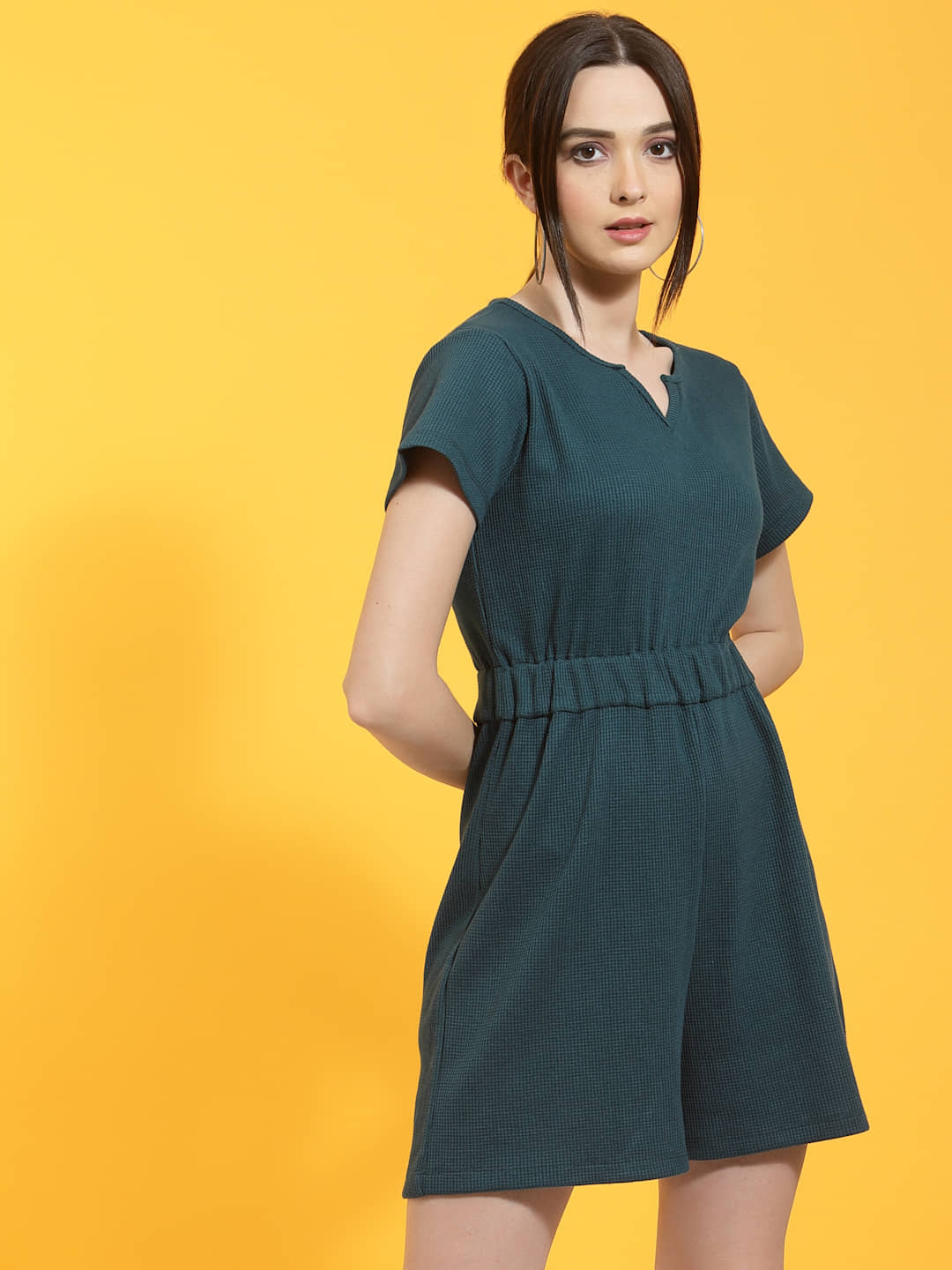 Rigo - Green Cotton Slim Fit Women's Jumpsuit ( Pack of 1 )