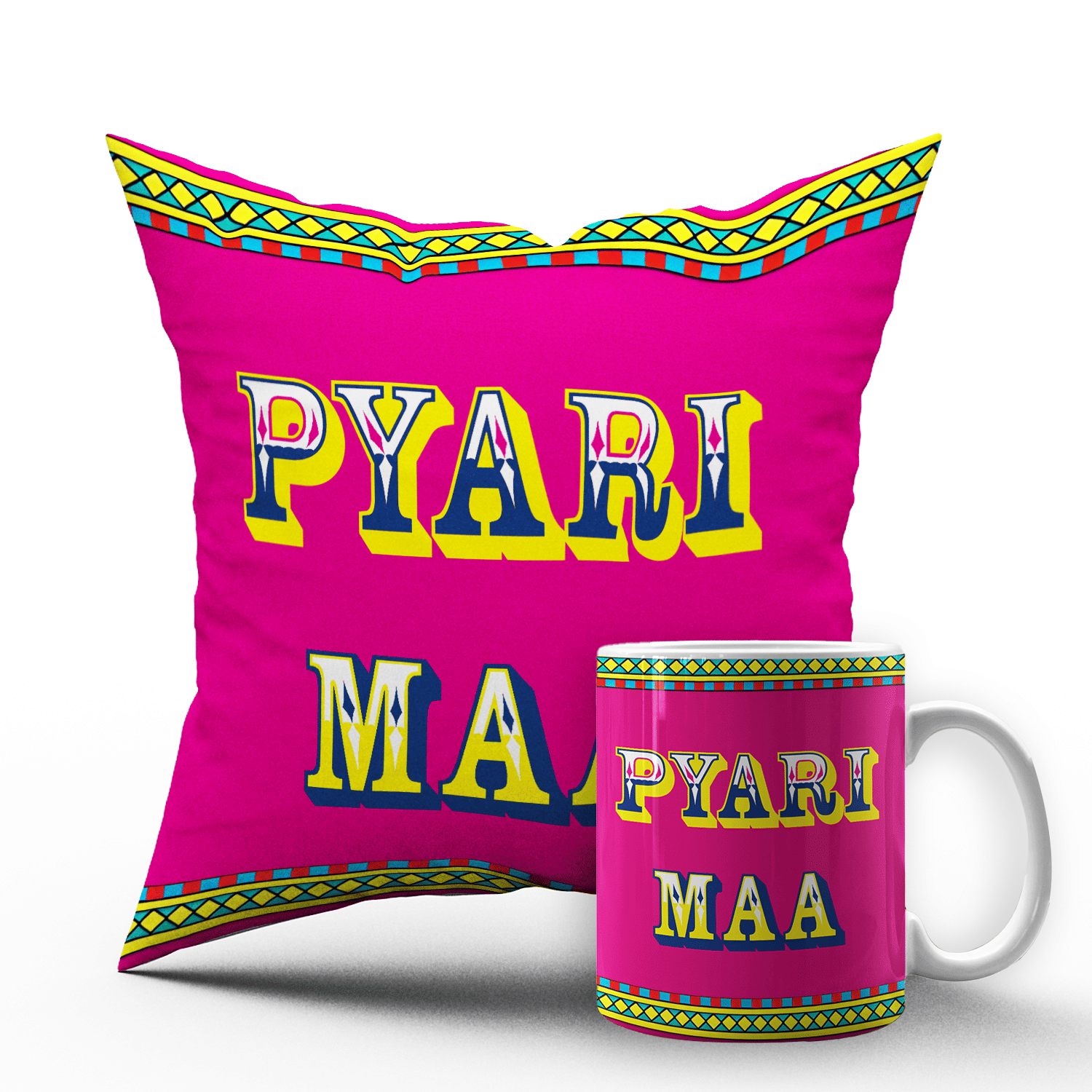     			Royals of Sawaigarh - Multicolor Ceramic,Polyester Gifting Combo- Mug With Filled Cusion Cover for Mothers Day