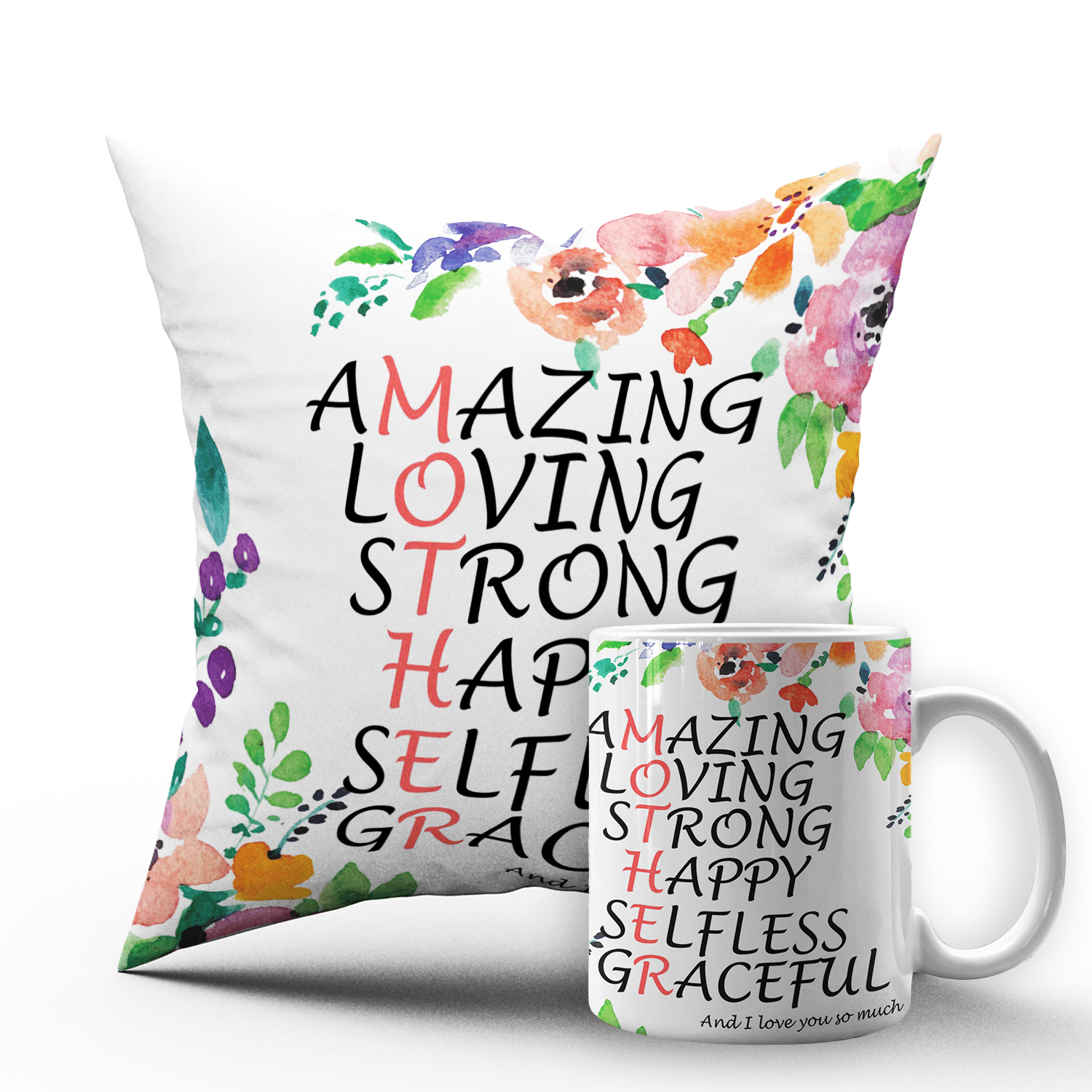     			Royals of Sawaigarh - Multicolor Ceramic,Polyester Gifting Combo- Mug With Filled Cusion Cover for Mothers Day