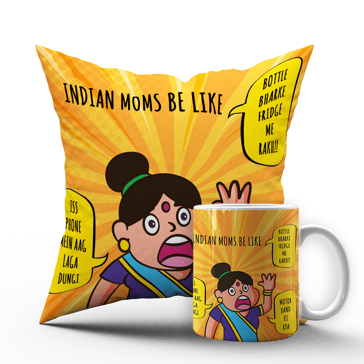 Royals of Sawaigarh - Multicolor Ceramic,Polyester Gifting Combo- Mug With Filled Cusion Cover for Mothers Day Royals of Sawaigarh - Multicolor Ceramic,Polyester Gifting Combo- Mug With Filled Cusion Cover for Mothers Day