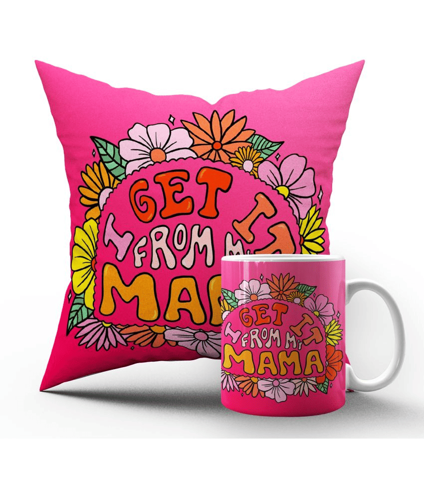 Royals of Sawaigarh - Multicolor Ceramic,Polyester Gifting Combo- Mug With Filled Cusion Cover for Mothers Day