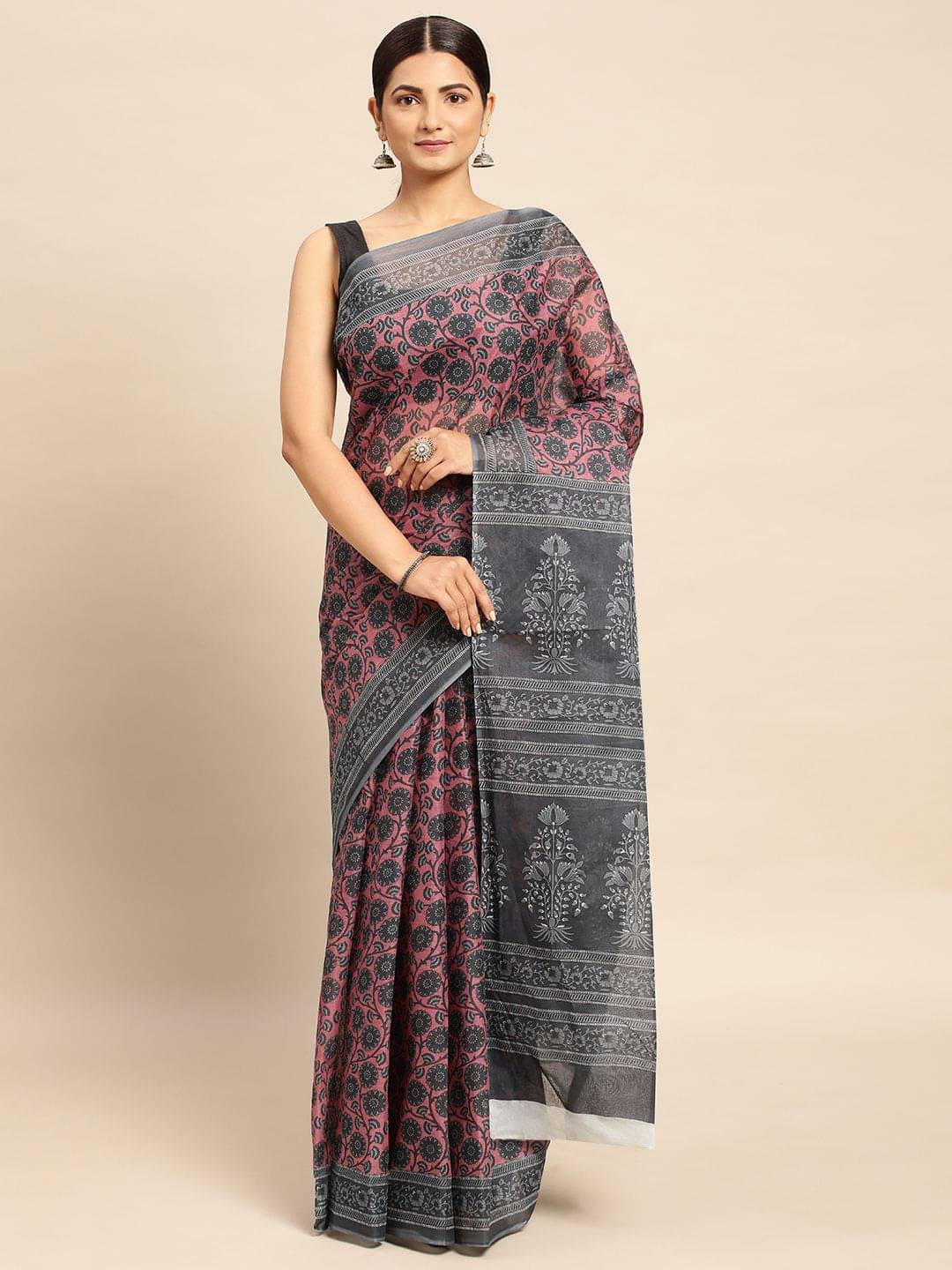 SHANVIKA Cotton Printed Saree Without Blouse Piece ( Pink ) SHANVIKA Cotton Printed Saree Without Blouse Piece ( Pink )