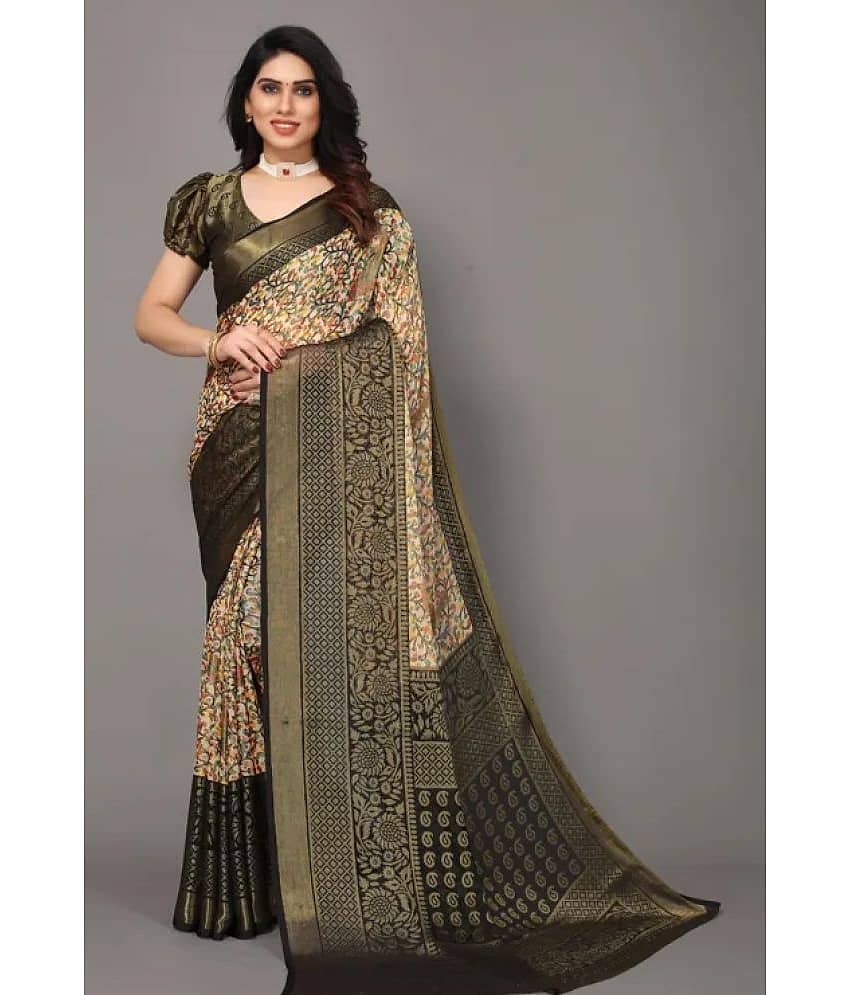 Sanwariya Silks Brasso Printed Saree With Unstitched Blouse Piece ( Pink ) - Sarees | Buy online on ZillyBuy