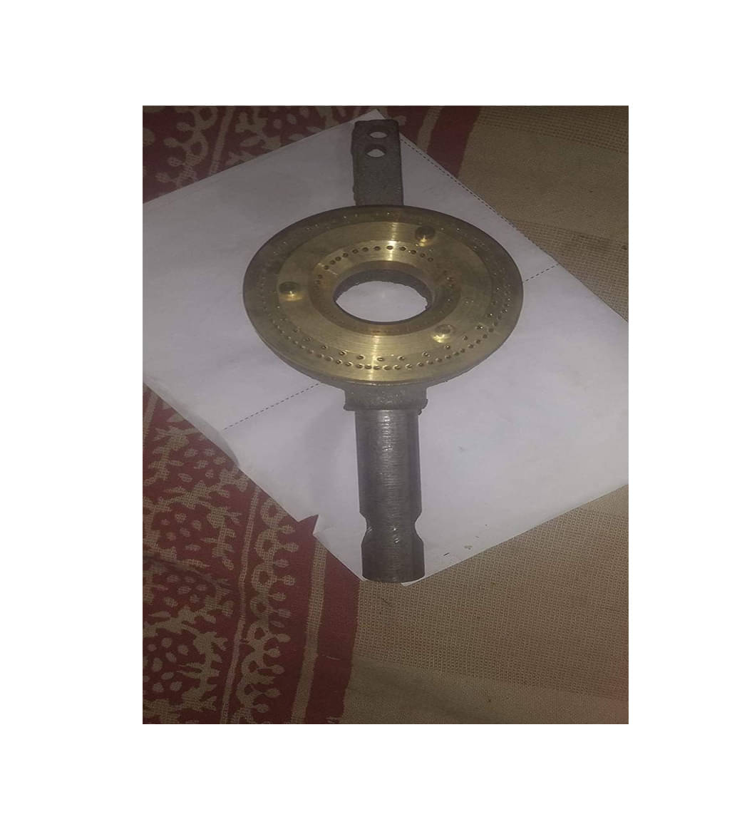     			Set of Gas Stove Burner Base(Cast Iron) & Gas Stove Heavy Bindi Burner (Brass) for Steel Gas Stove - 1 Set