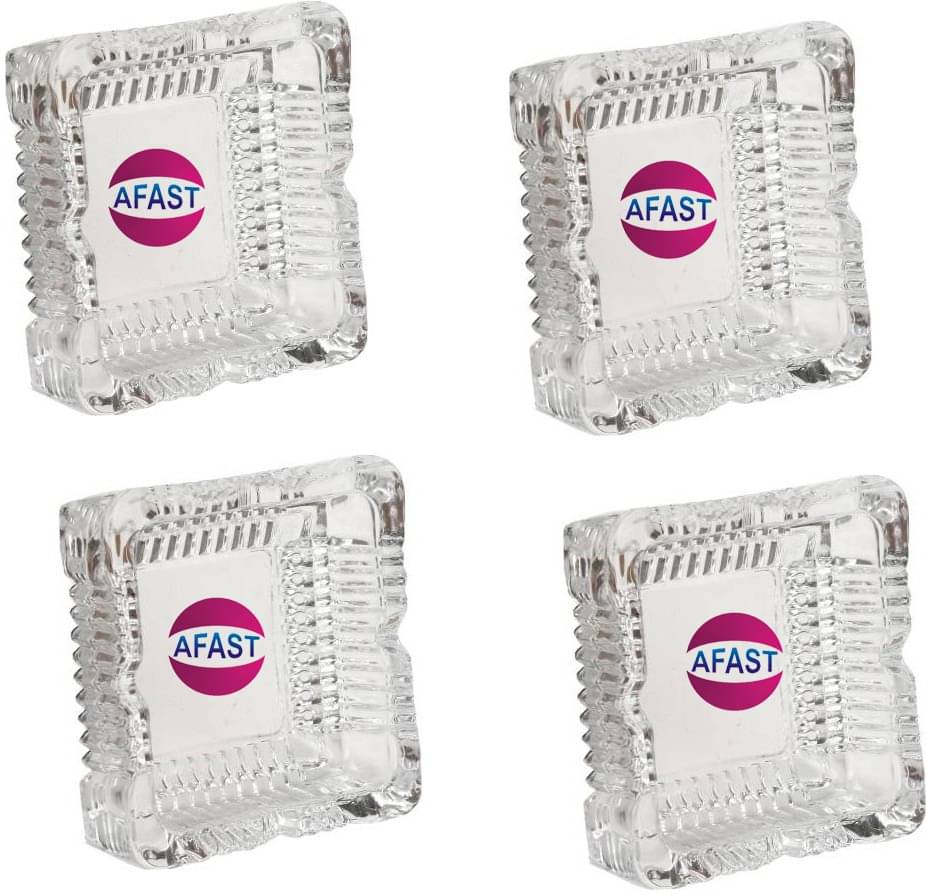     			Stain, Spot & Smell Free Designer Glass Ash Tray, square, Pack Of 4