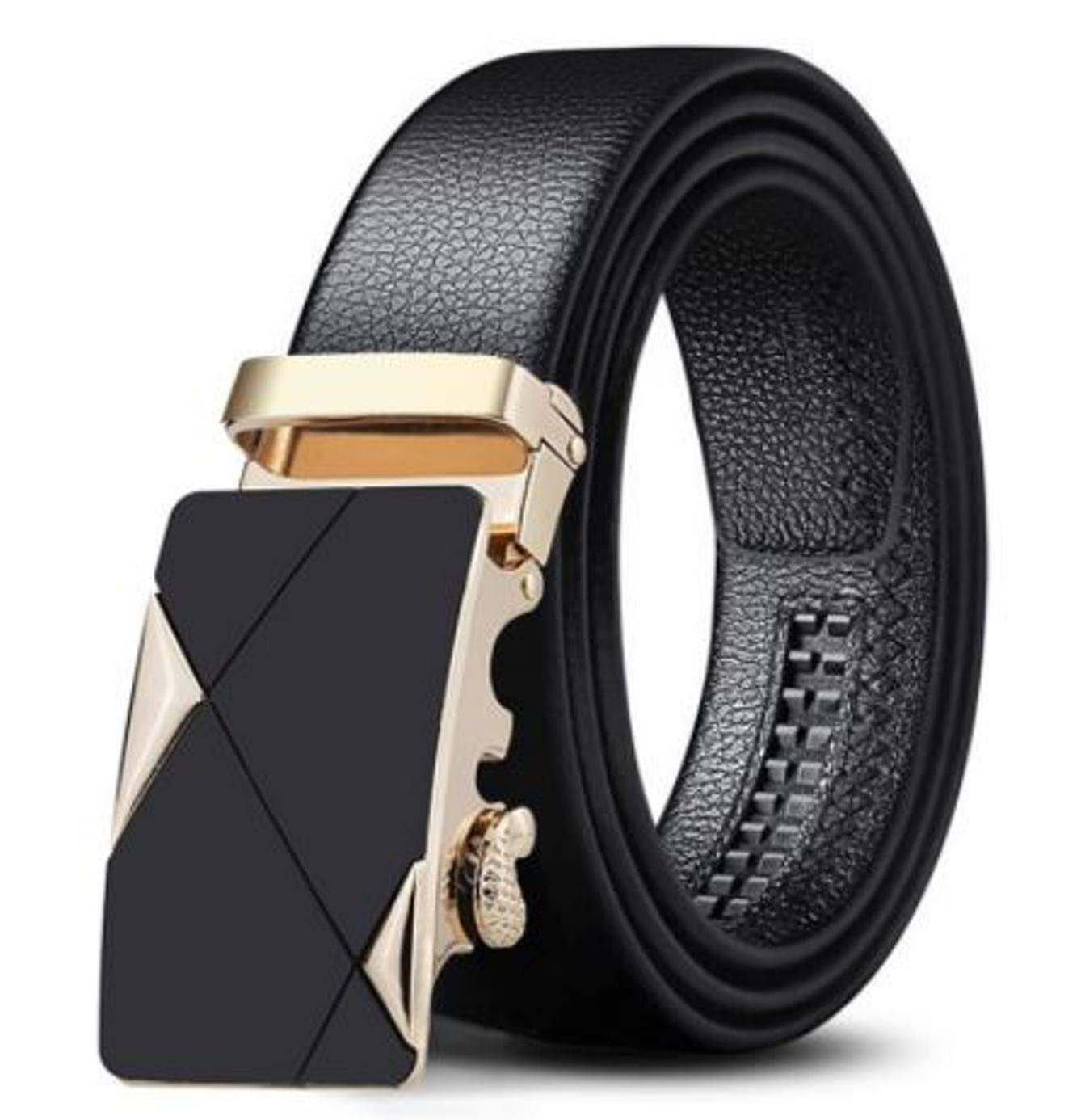     			Zacharias - Black Leather Men's Formal Belt ( Pack of 1 )