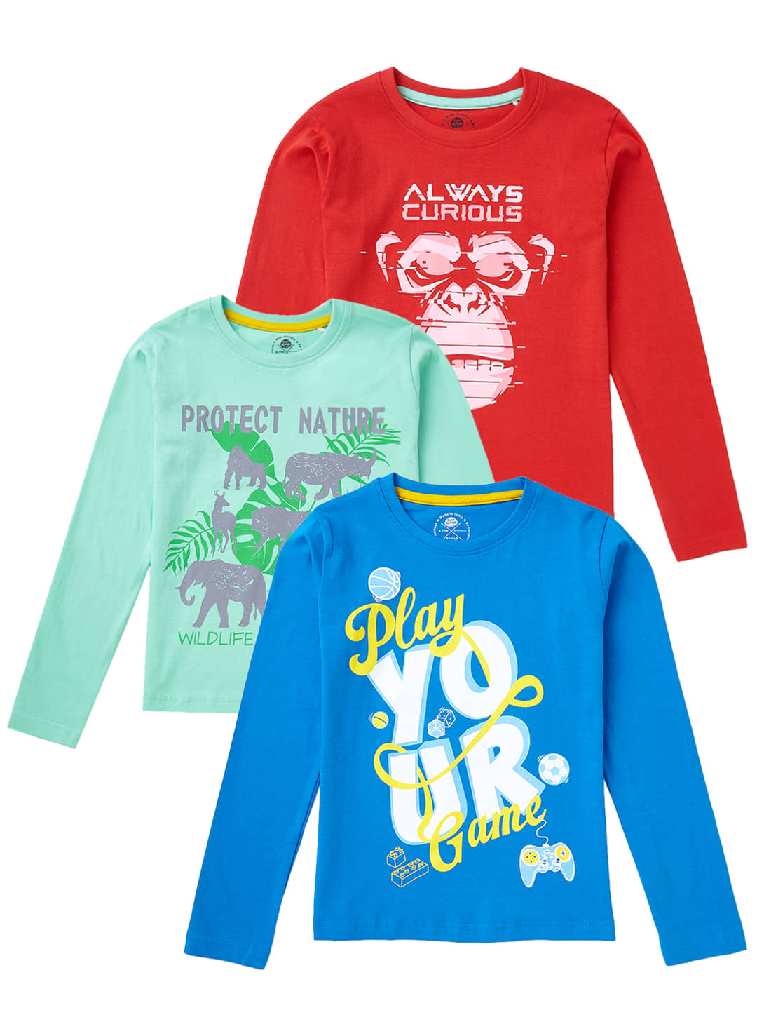 Cub Mcpaws Pack of 2 Boys Cotton T-Shirt ( Multi Color )