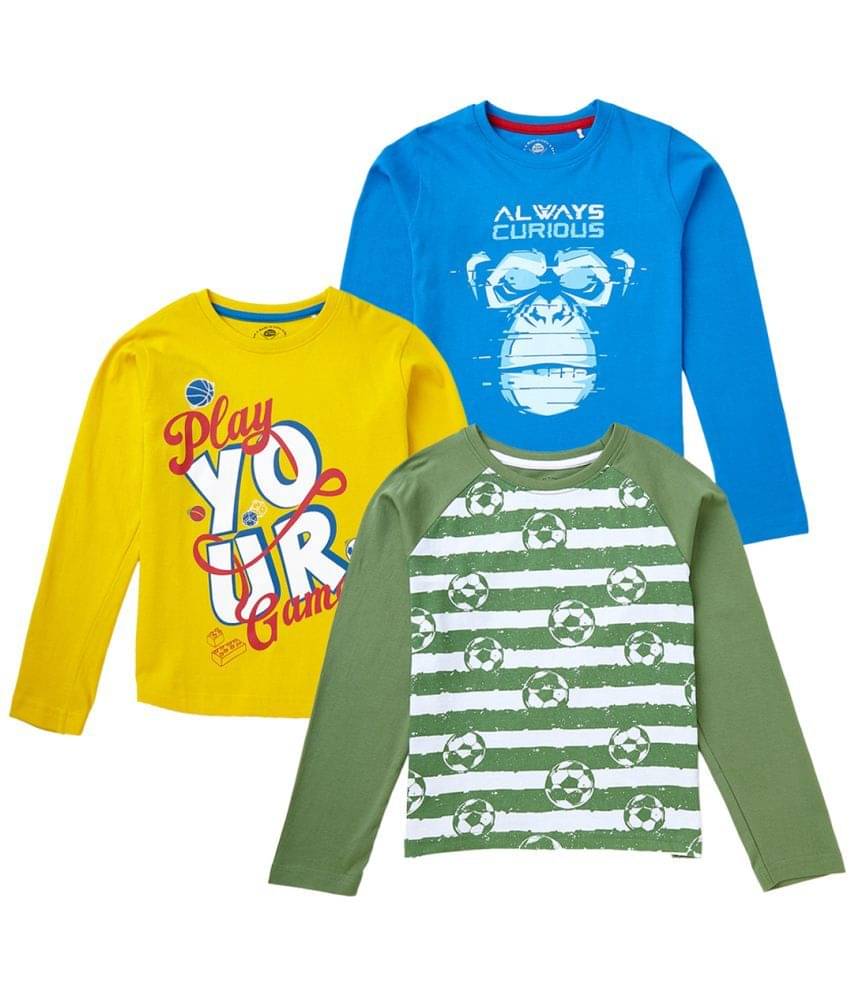     			Cub Mcpaws Pack of 3 Boys Cotton T-Shirt ( Multi Color )