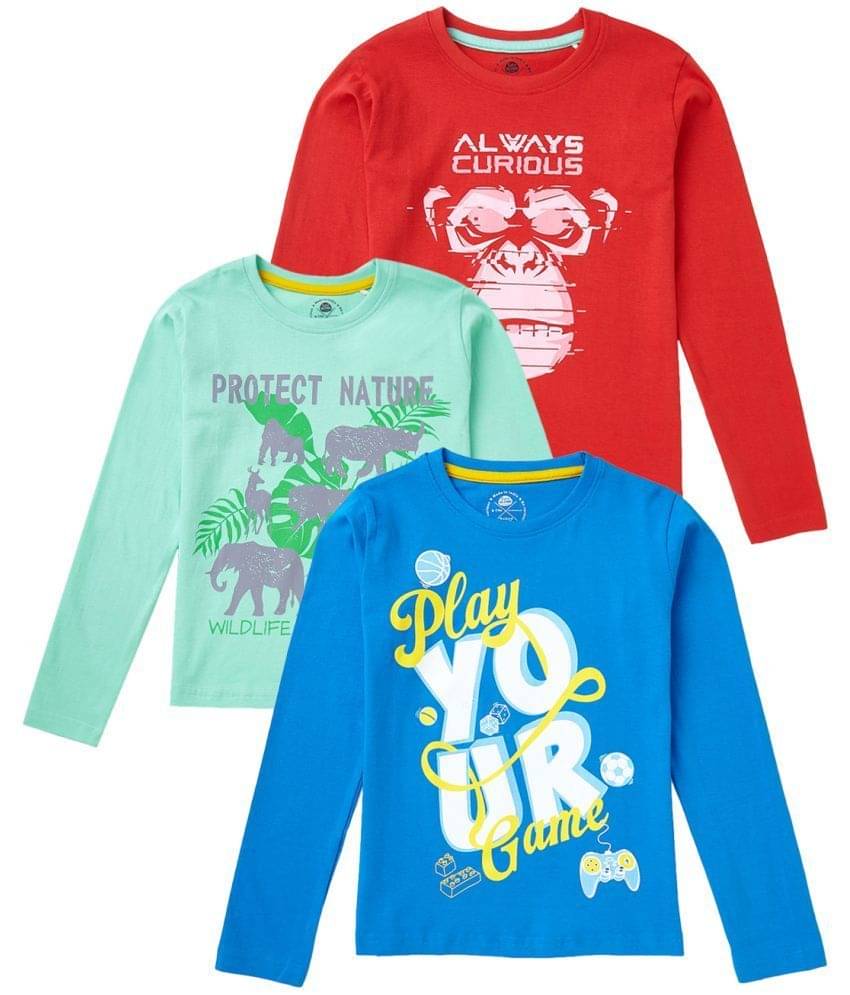     			Cub Mcpaws Pack of 3 Boys Cotton T-Shirt ( Multicolor )