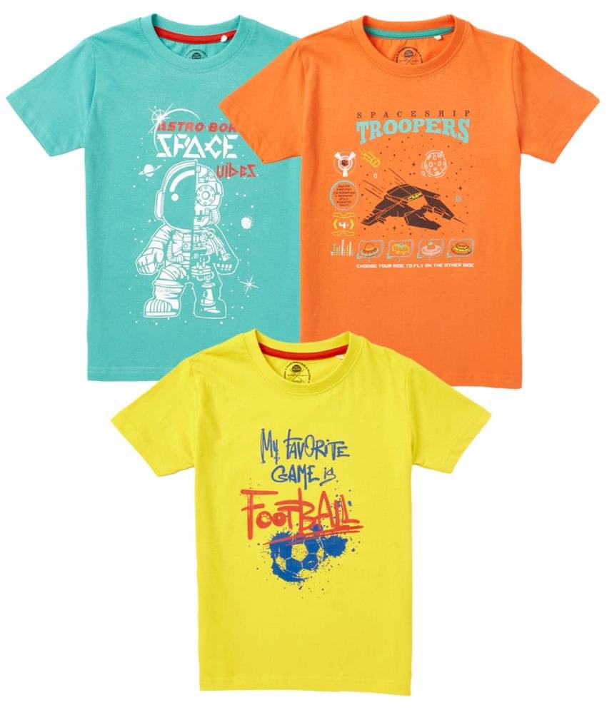     			Cub Mcpaws Pack of 3 Boys Cotton T-Shirt ( Multi Color )