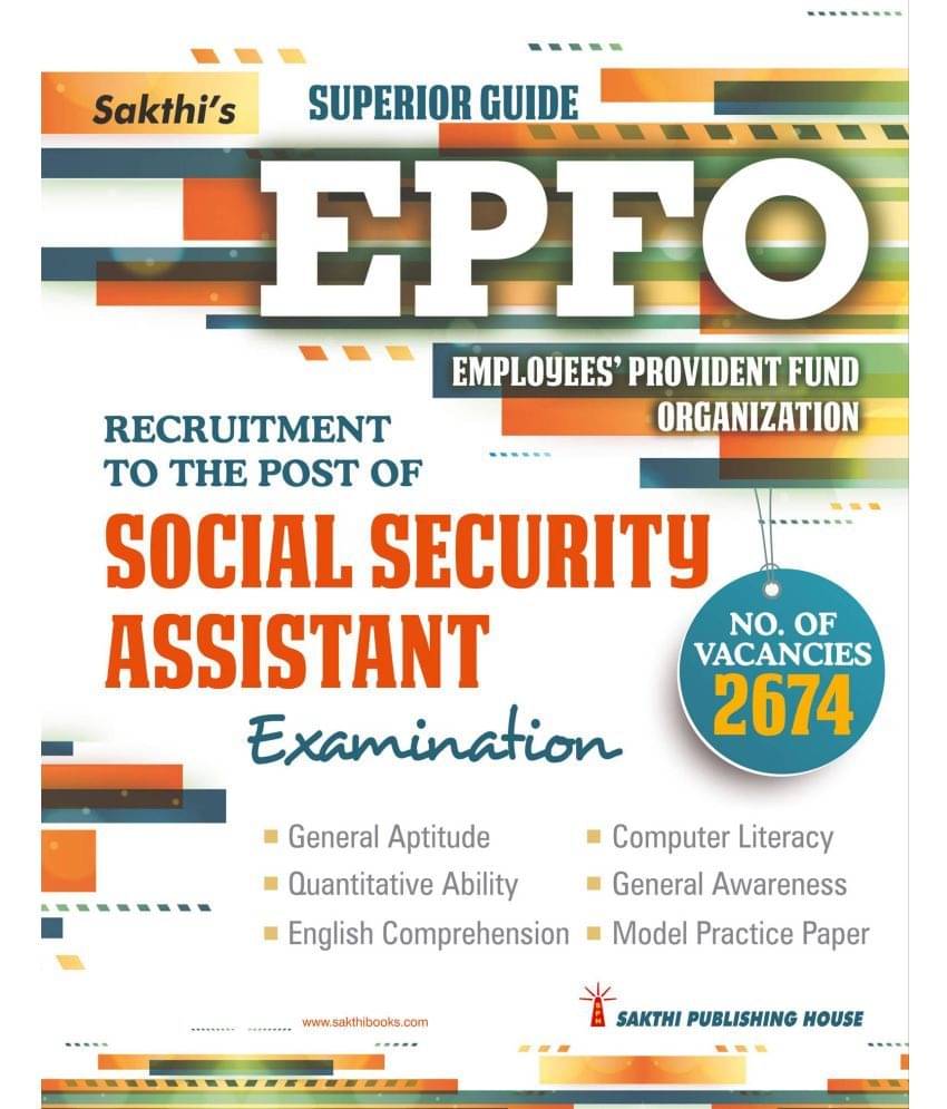 EPFO (Employees Provident fund Organisation) Social Security Assistant Exam Book EPFO (Employees Provident fund Organisation) Social Security Assistant Exam Book