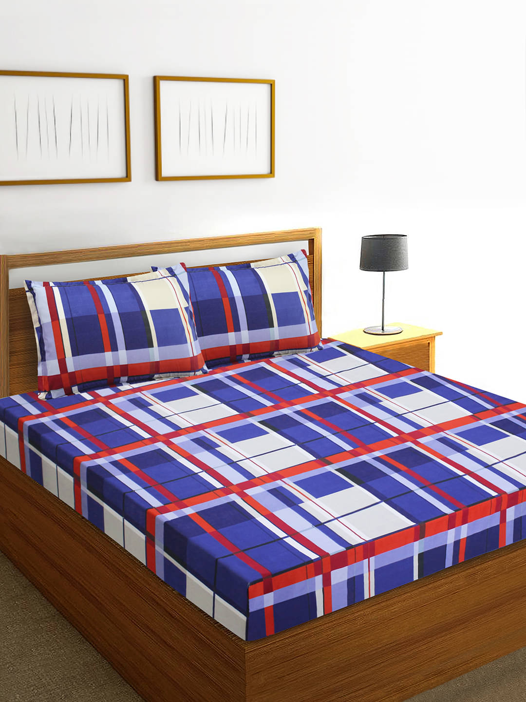     			Home Candy Microfiber Double Bedsheet ( Dark Blue )