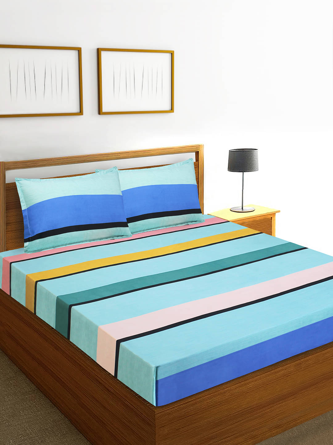 Home Candy Microfiber Double Bedsheet ( Sky Blue ) Home Candy Microfiber Double Bedsheet ( Sky Blue )