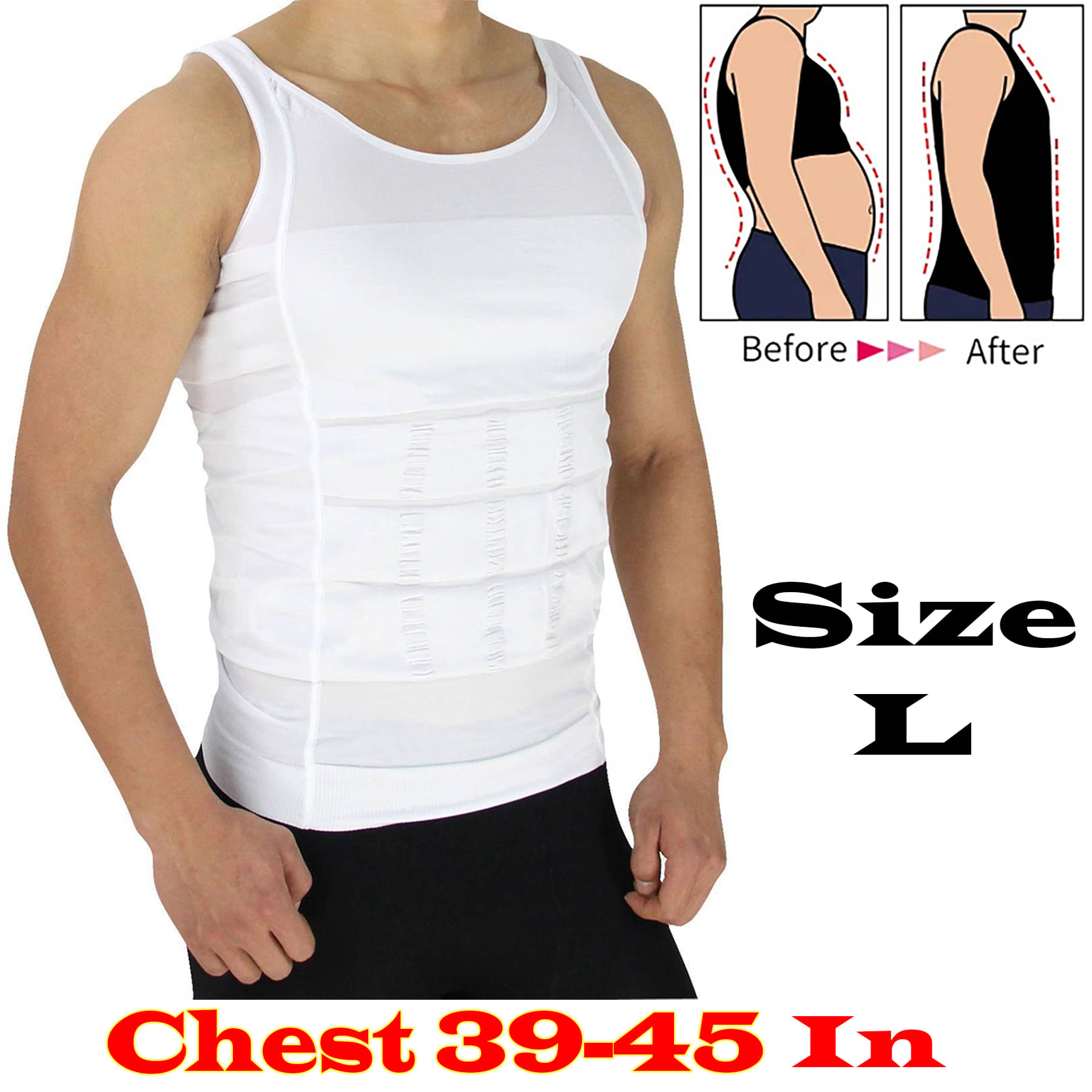 JMALL SIZE L Men Weight Loss Slimming Shirt Waist Belt Abdominal Support L     			JMALL SIZE L Men Weight Loss Slimming Shirt Waist Belt Abdominal Support L