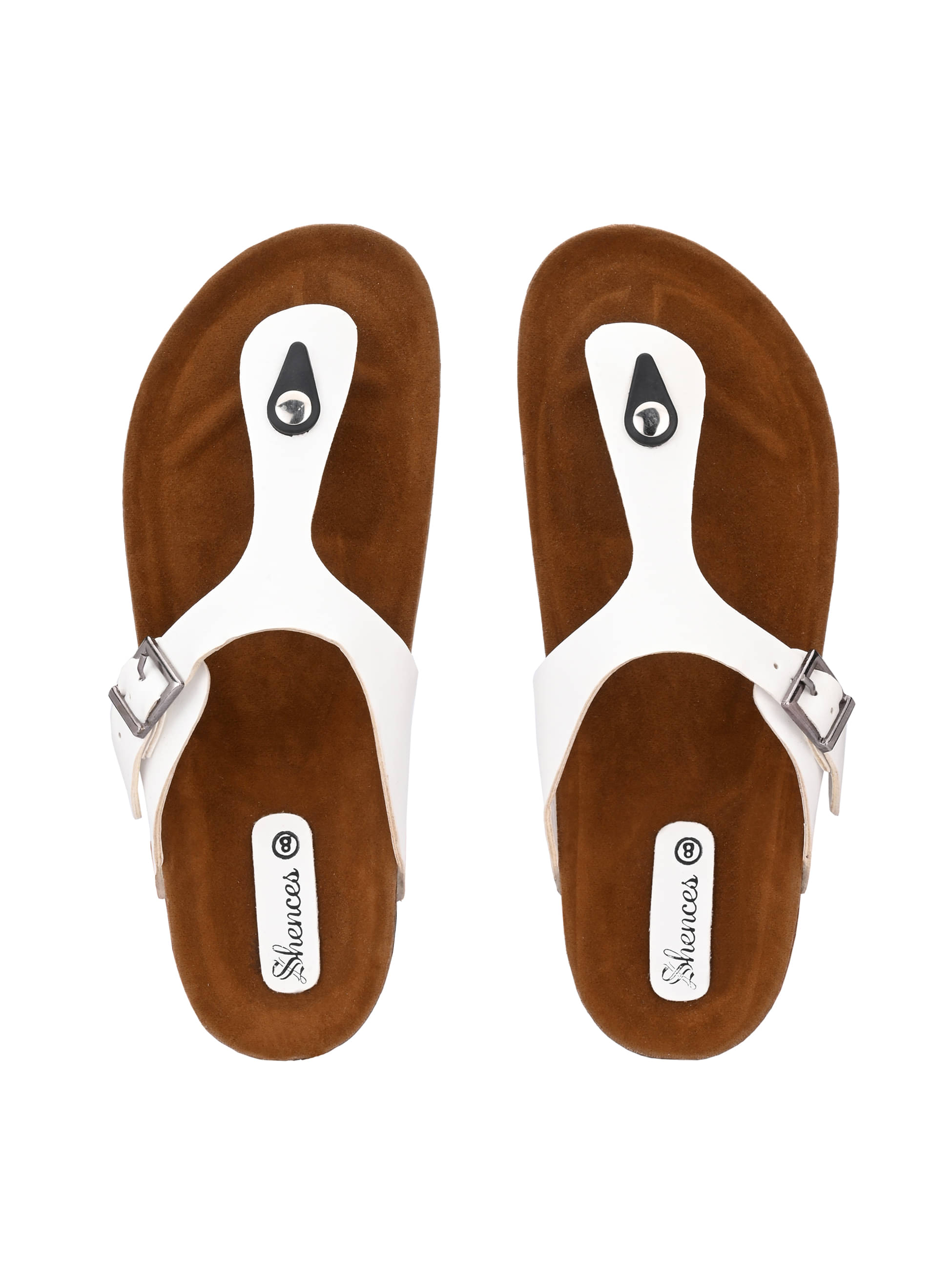     			SHENCES - White Men's Thong Flip Flop