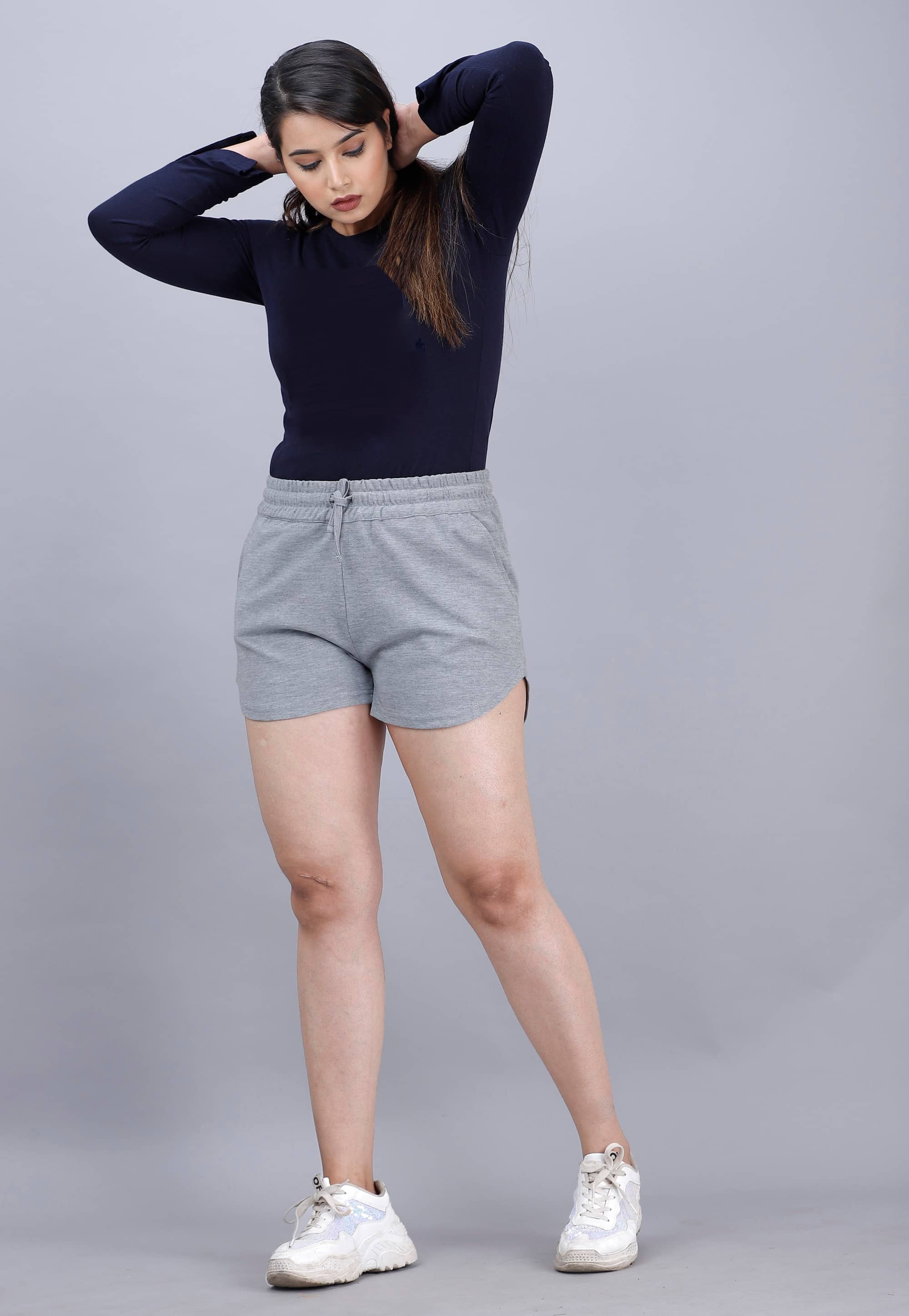 Scrott Fitness Cotton Hot Pants - Gray