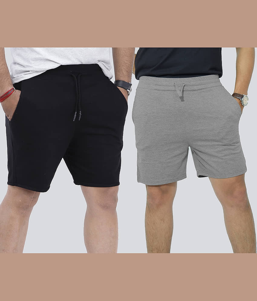 Scrott Fitness - Multicolor Cotton Blend Men's Shorts ( Pack of 2 ) - Shorts | Buy online on ZillyBuy