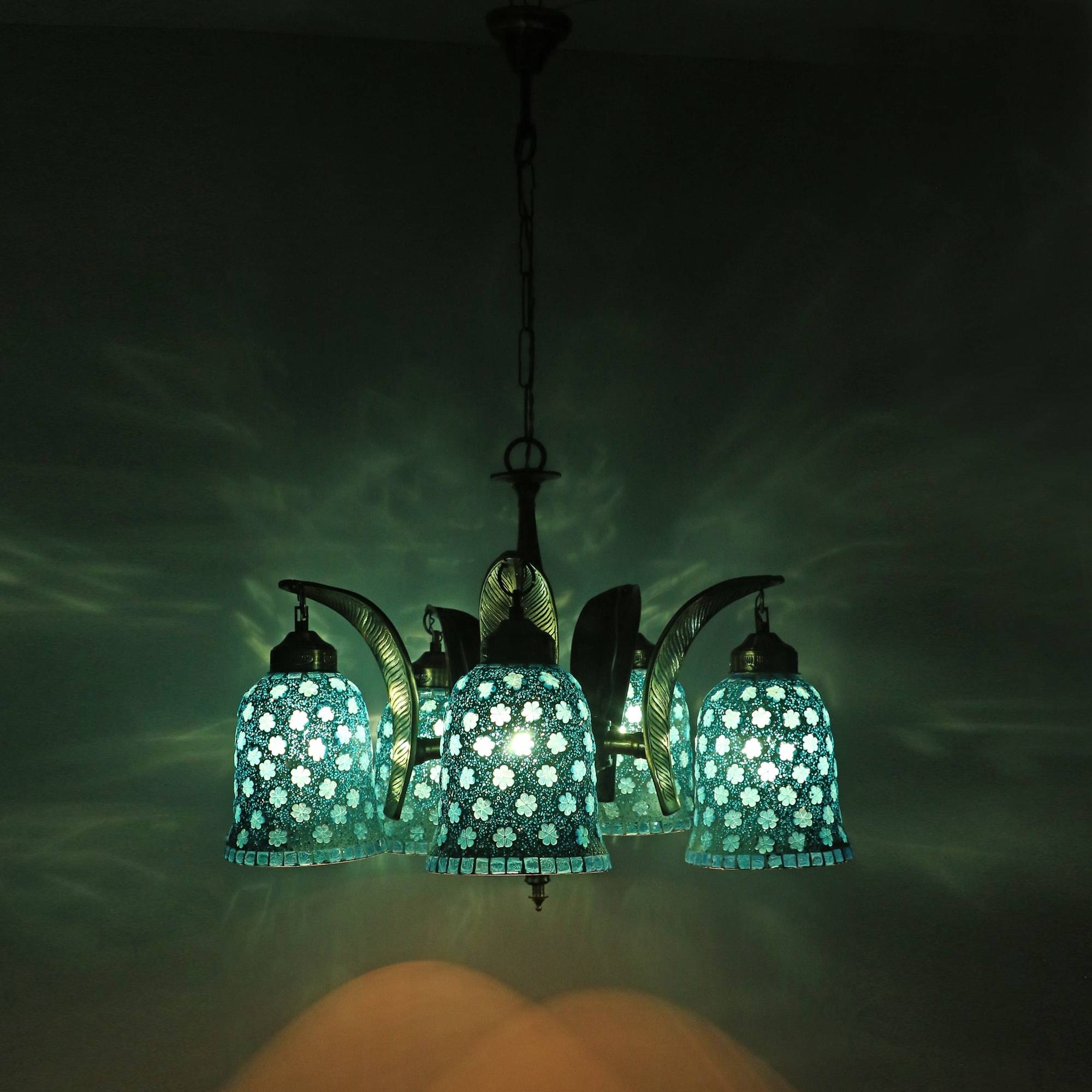 Somil Glass Chandeliers Hanging Light Blue - Pack of 1 Somil Glass Chandeliers Hanging Light Blue - Pack of 1