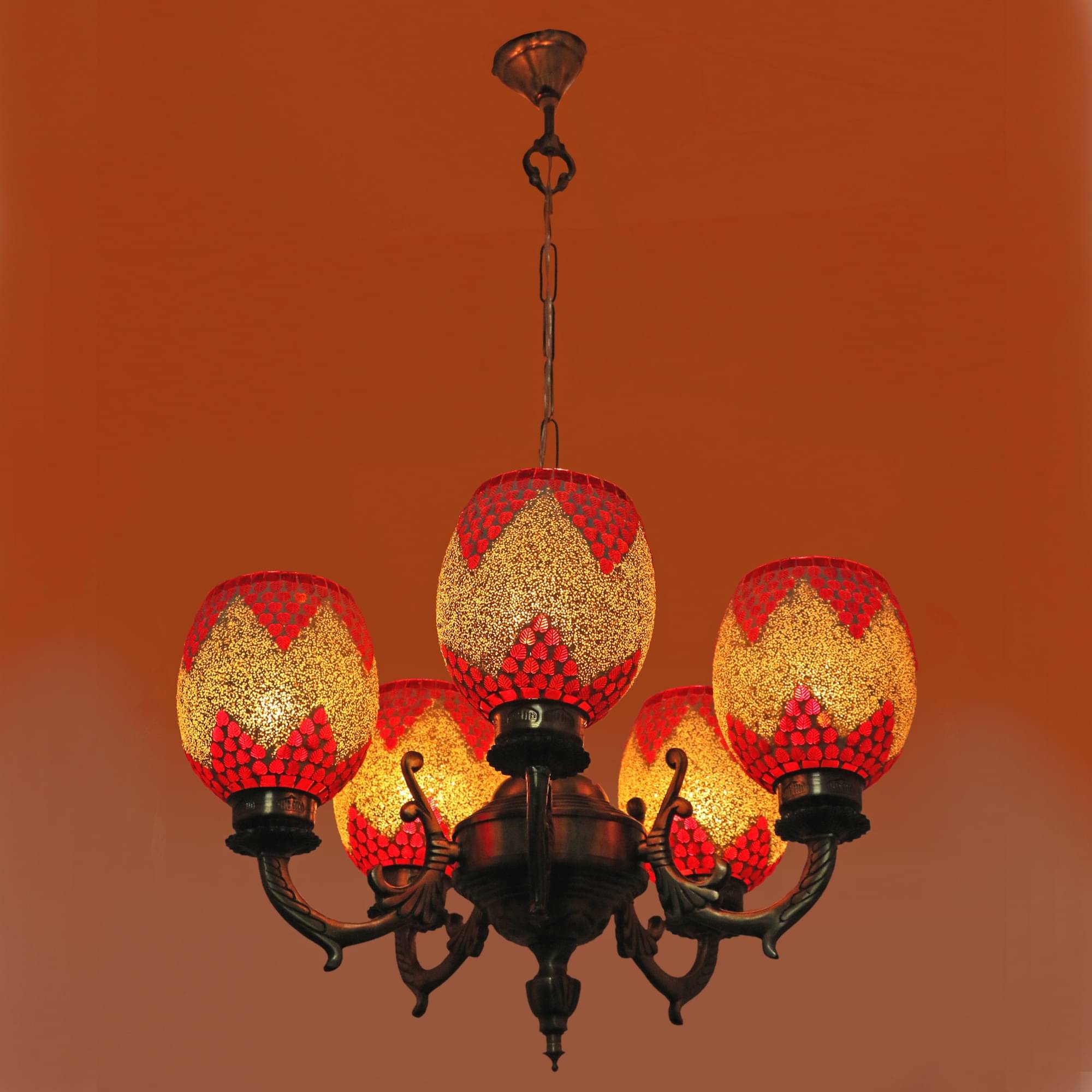 Somil Glass Chandeliers Hanging Light Multi - Pack of 1 Somil Glass Chandeliers Hanging Light Multi - Pack of 1